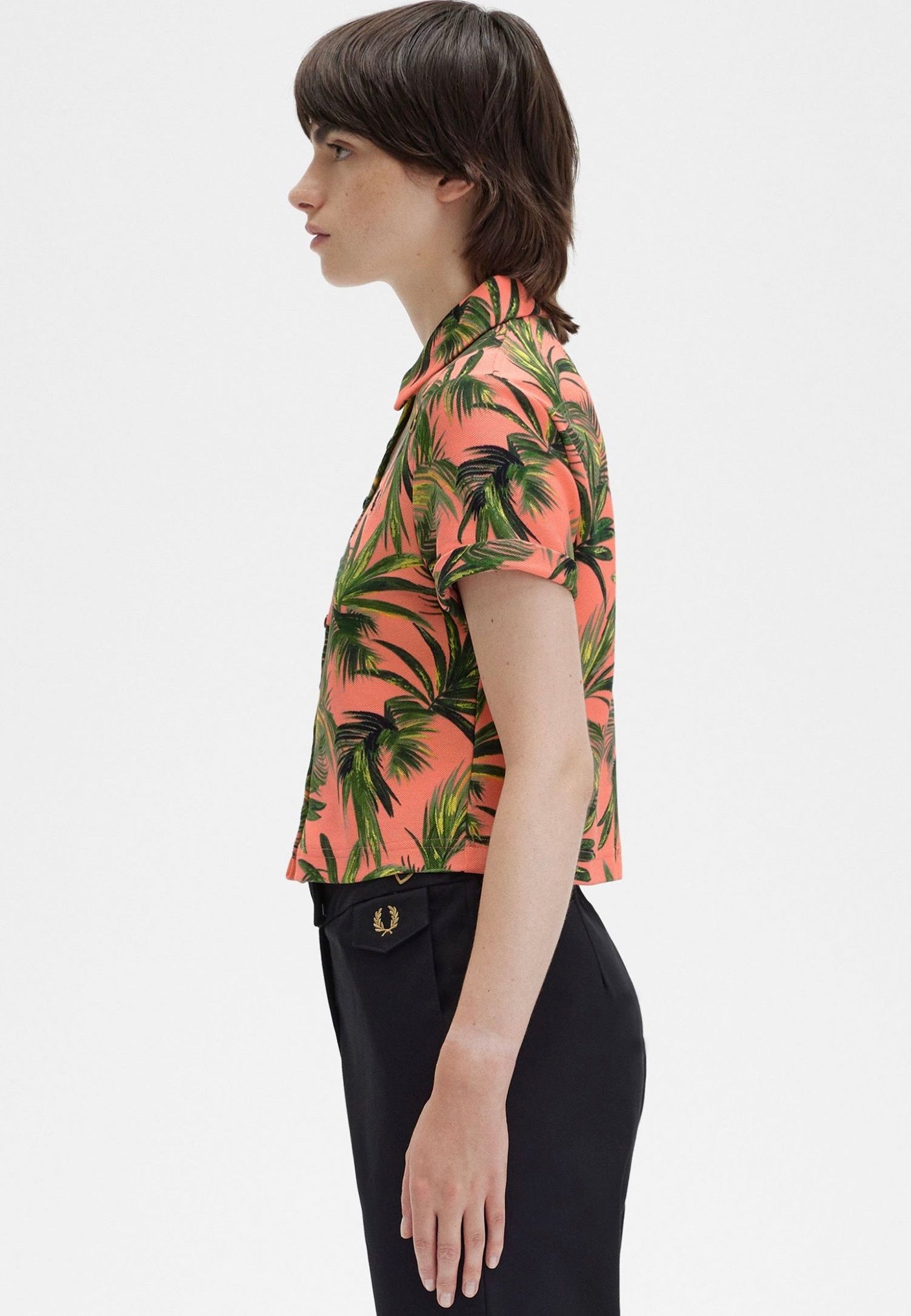 Fred Perry x Amy Winehouse - Palm Print Pique Coral Heat - Shirt | Women-Image