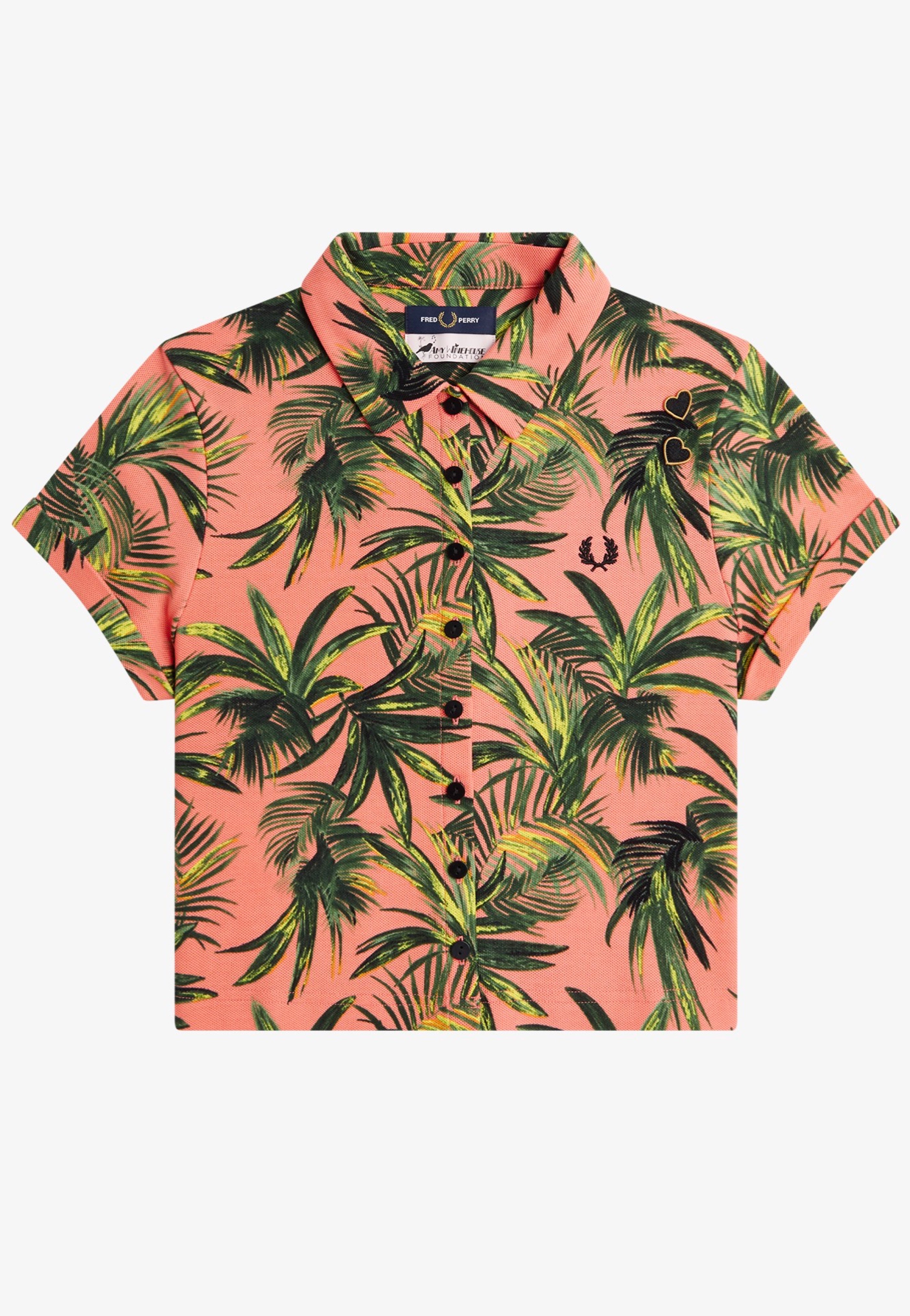 Fred Perry x Amy Winehouse - Palm Print Pique Coral Heat - Shirt | Women-Image