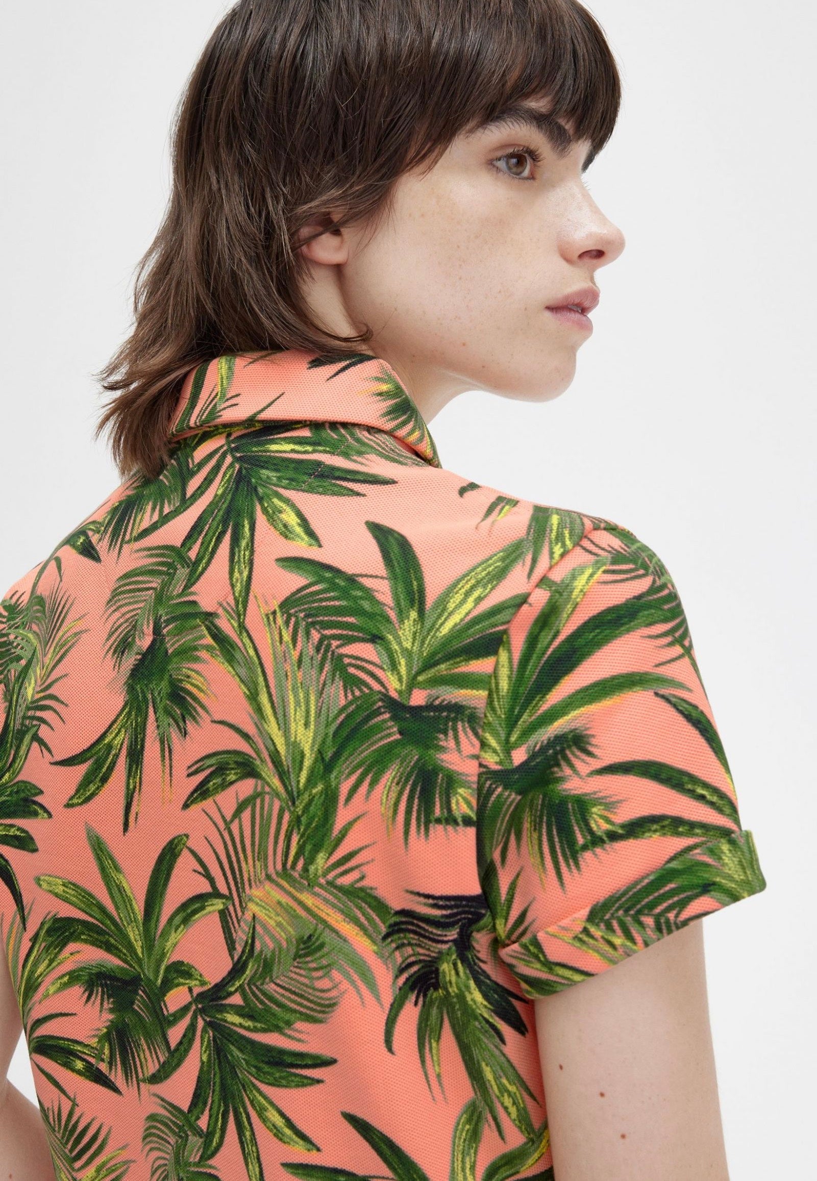 Fred Perry x Amy Winehouse - Palm Print Pique Coral Heat - Shirt | Women-Image