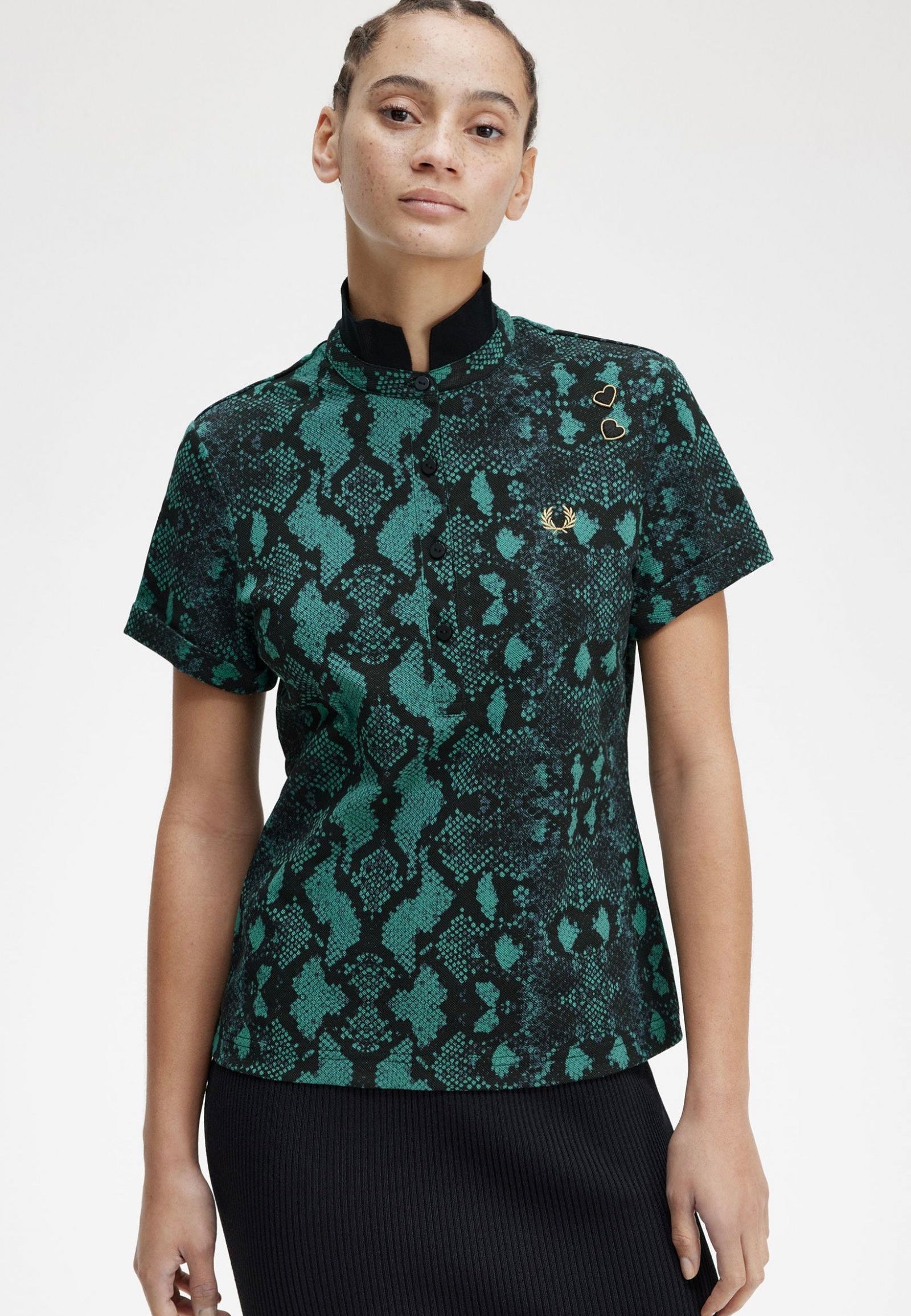 Fred Perry - Snake Print Deep Mint - Polo | Women-Image