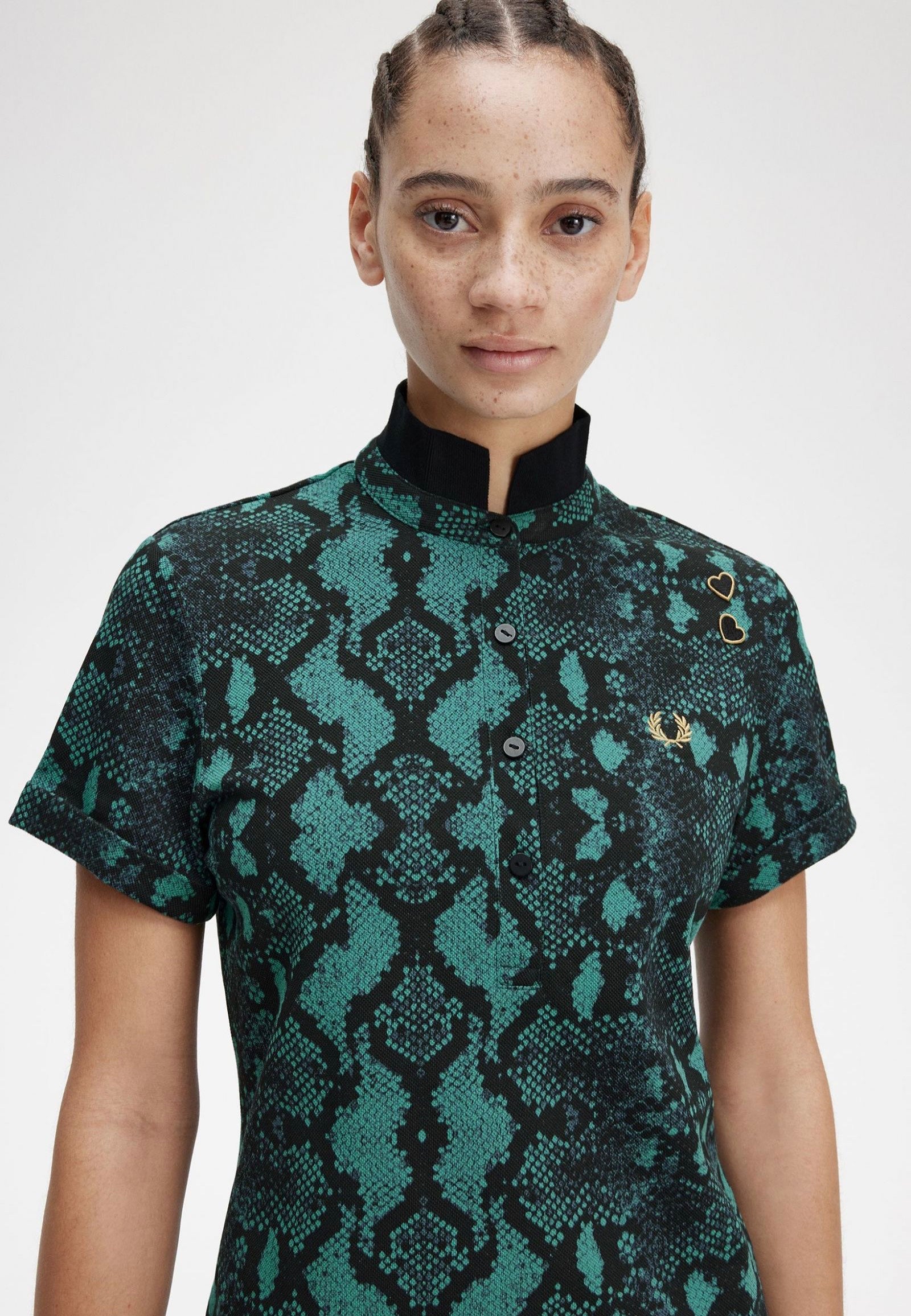 Fred Perry - Snake Print Deep Mint - Polo | Women-Image