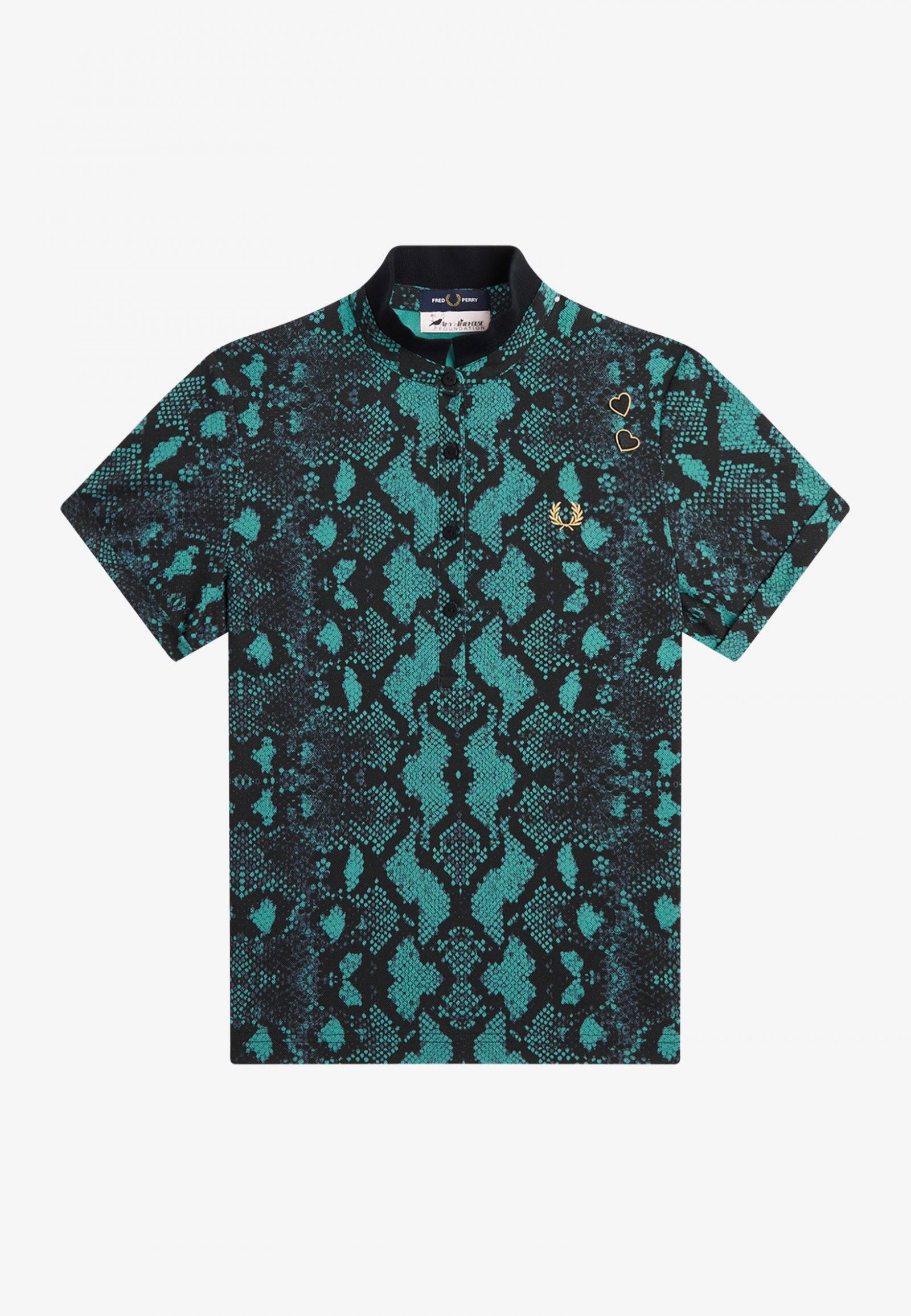 Fred Perry - Snake Print Deep Mint - Polo | Women-Image