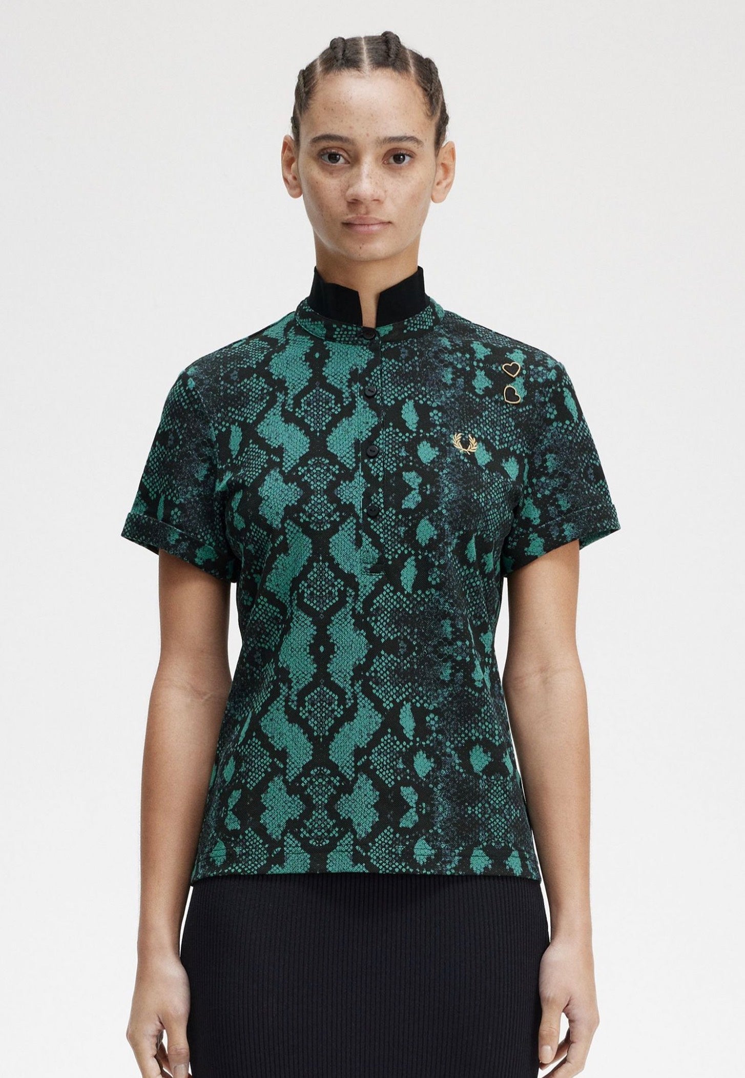 Fred Perry - Snake Print Deep Mint - Polo | Women-Image