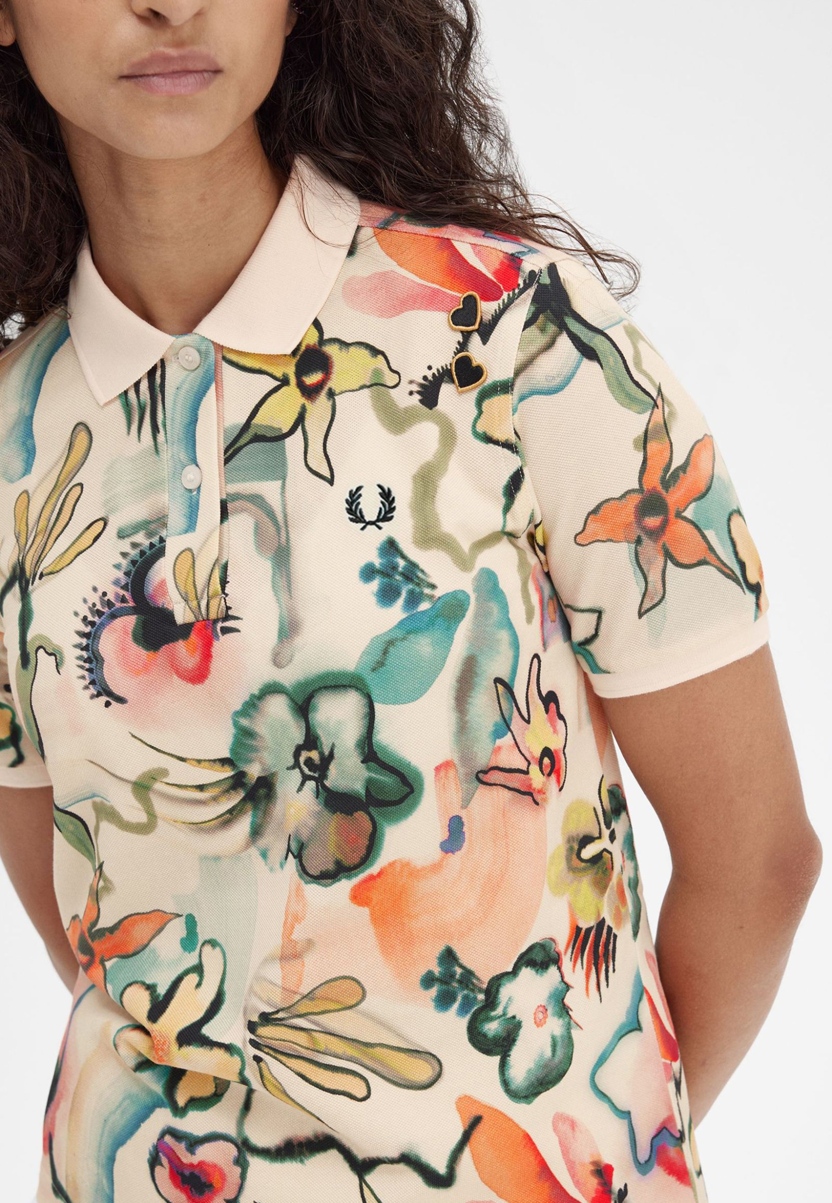 Fred Perry x Amy Winehouse - Printed Silky Peach - Polo | Women-Image