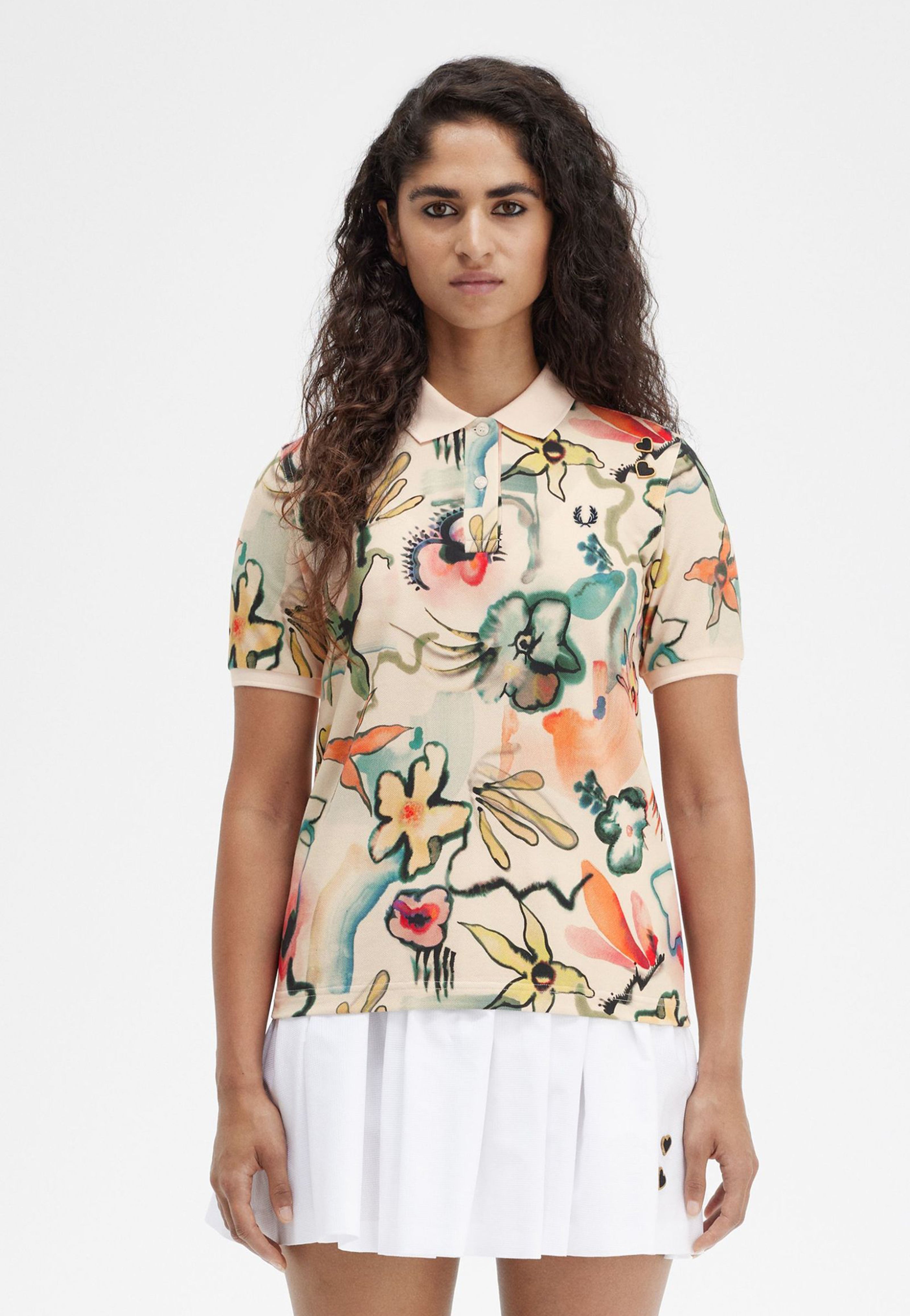 Fred Perry x Amy Winehouse - Printed Silky Peach - Polo | Women-Image