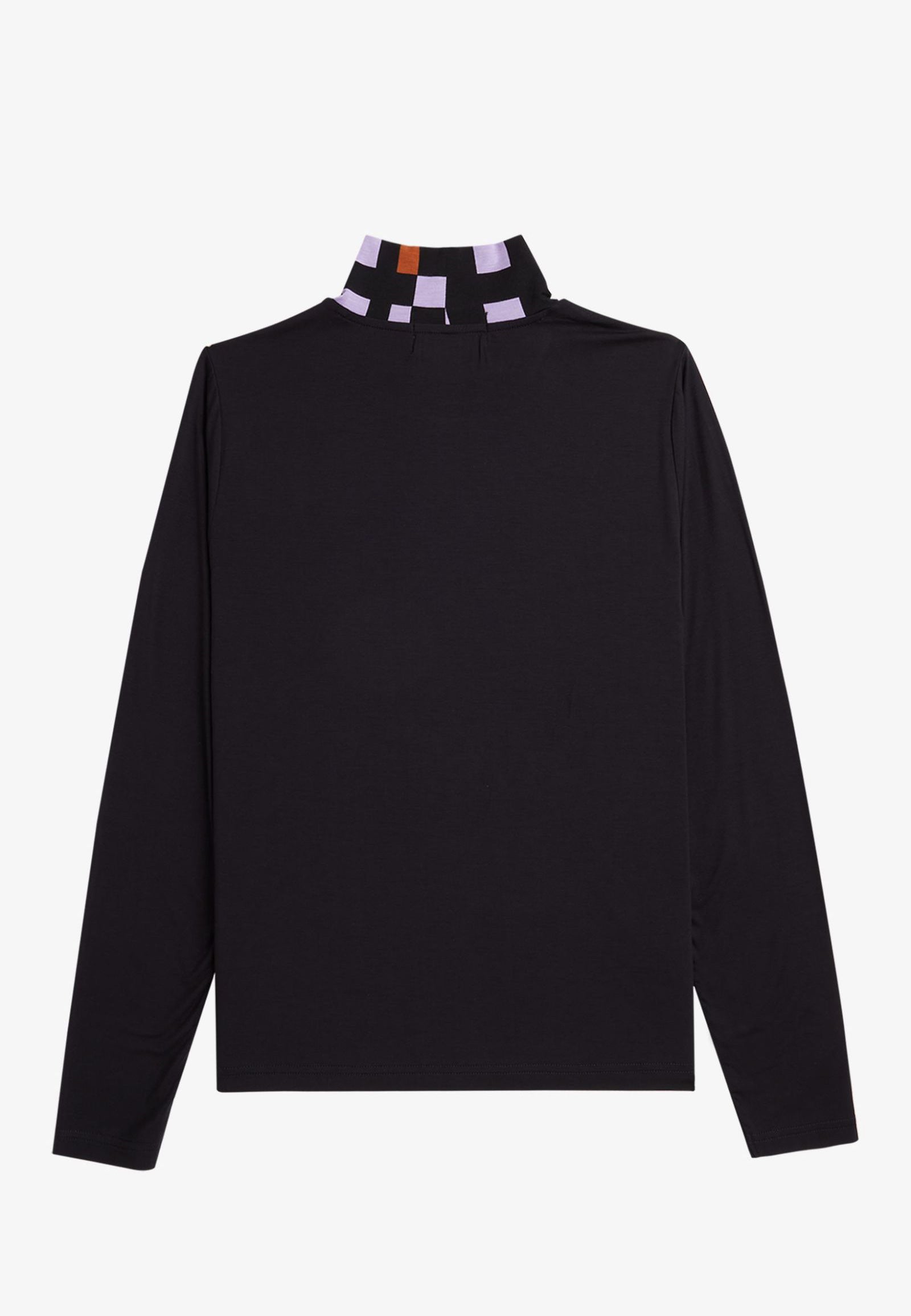 Fred Perry - Printed Trim High Neck Black - Longsleeve | Women-Image