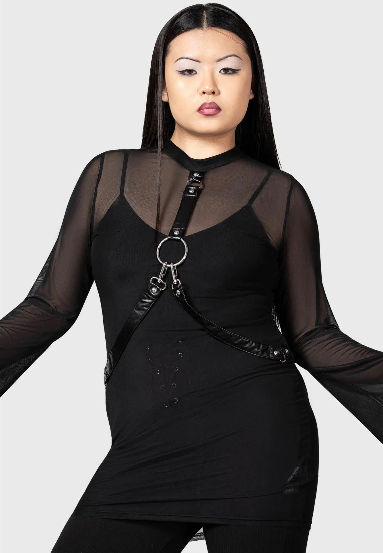 Killstar - Sheer Bondage Black - Dress | Women-Image