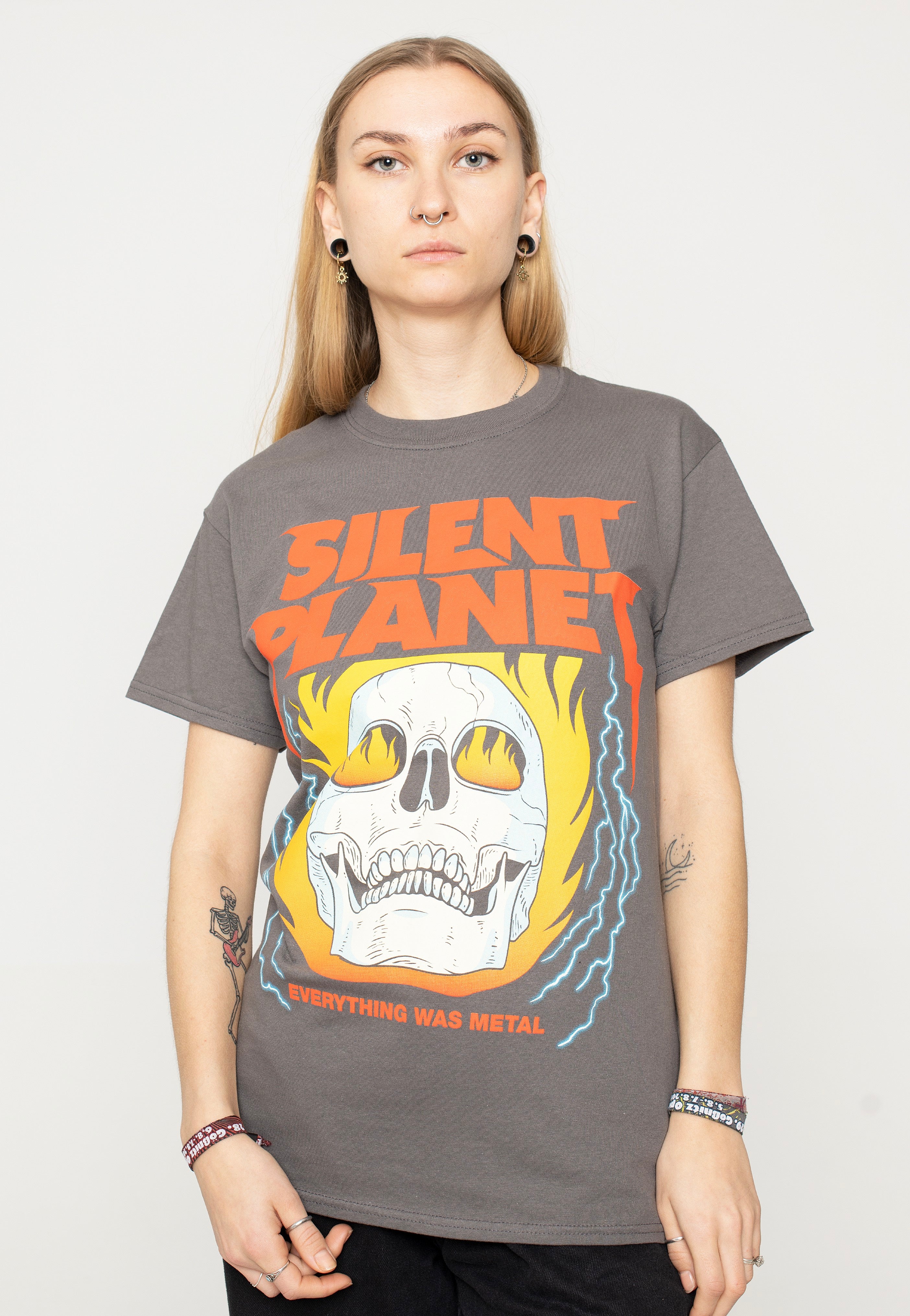 Silent Planet - Skull Flame Charcoal - T-Shirt | Women-Image