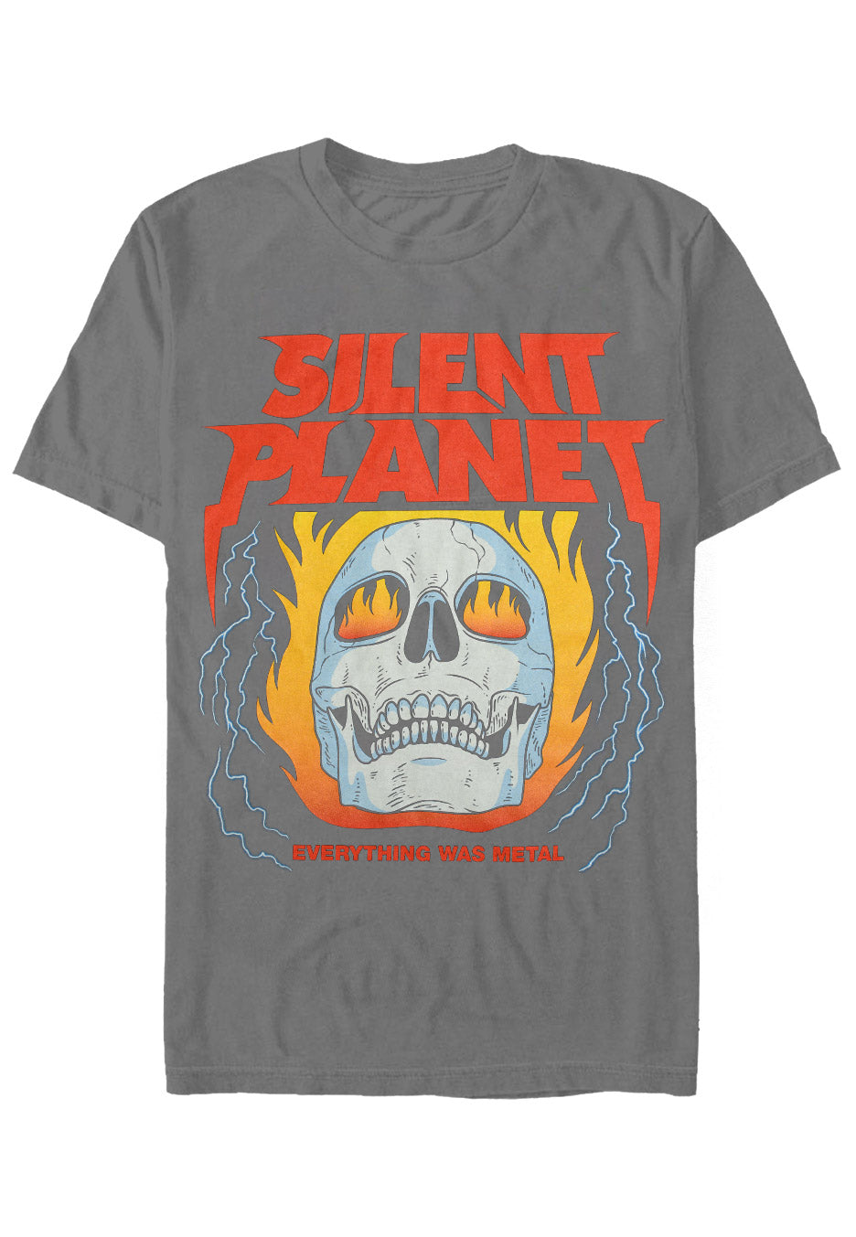 Silent Planet - Skull Flame Charcoal - T-Shirt | Neutral-Image