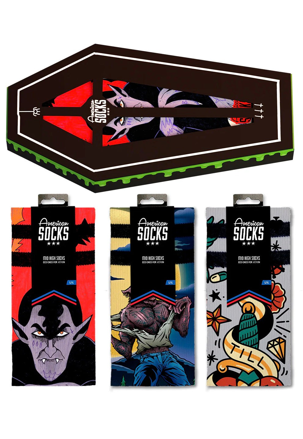 American Socks - Coffin Socks - Giftbox | Neutral-Image