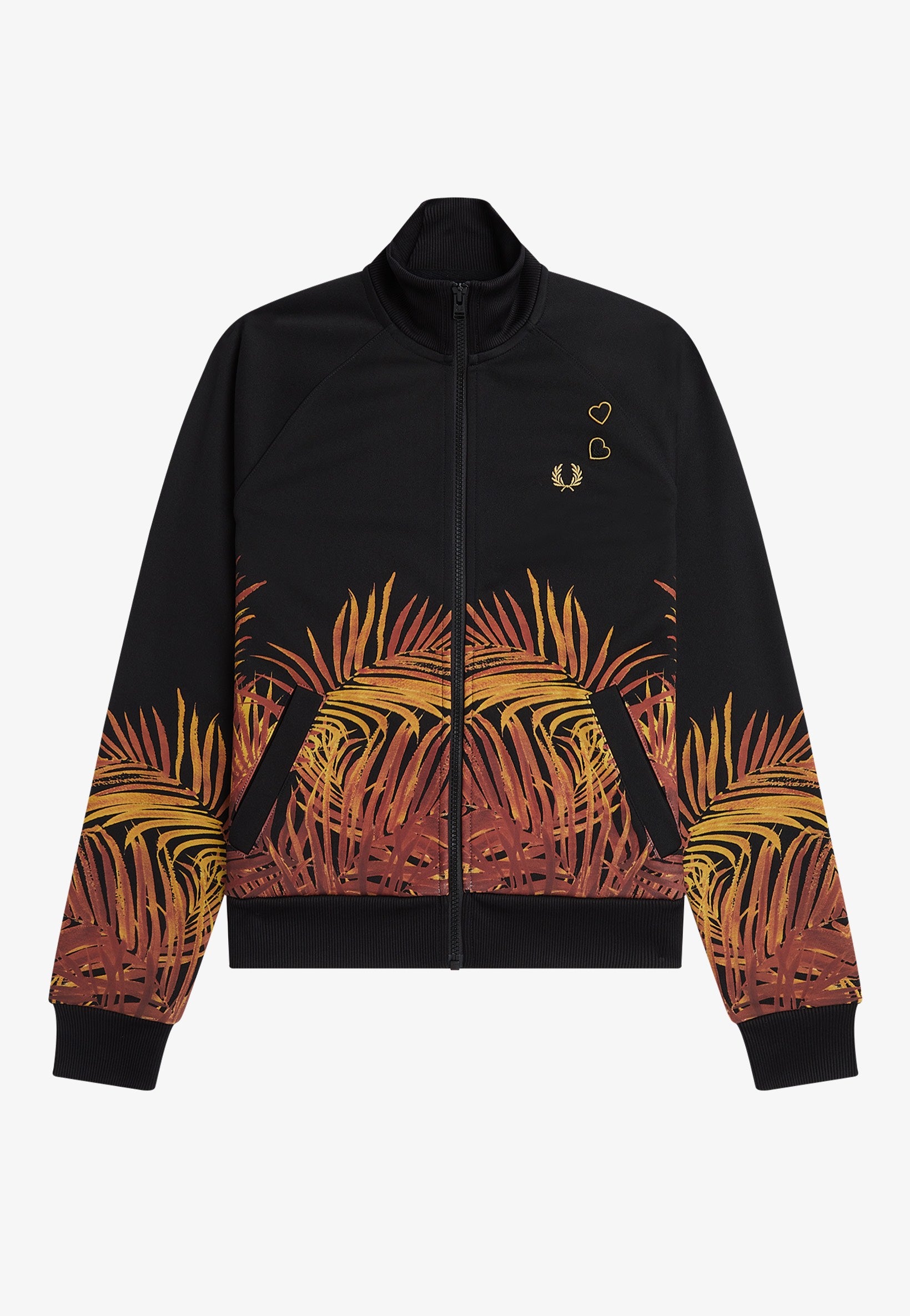 Fred Perry x Amy Winehouse - Palm Print Track Black - Track Jacket | Women-Image