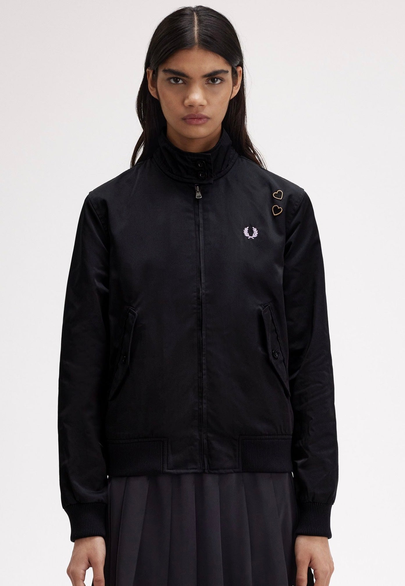 Fred Perry x Amy Winehouse - Zip Through Satin Black - Jacket | Women-Image