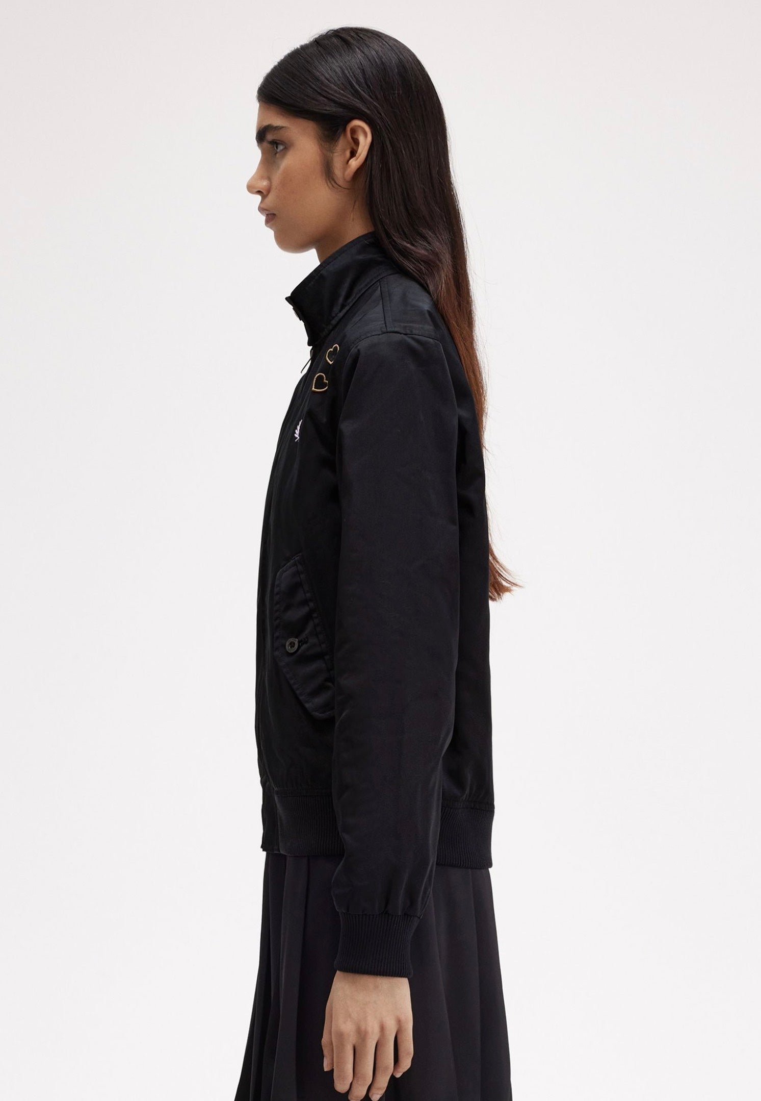 Fred Perry x Amy Winehouse - Zip Through Satin Black - Jacket | Women-Image