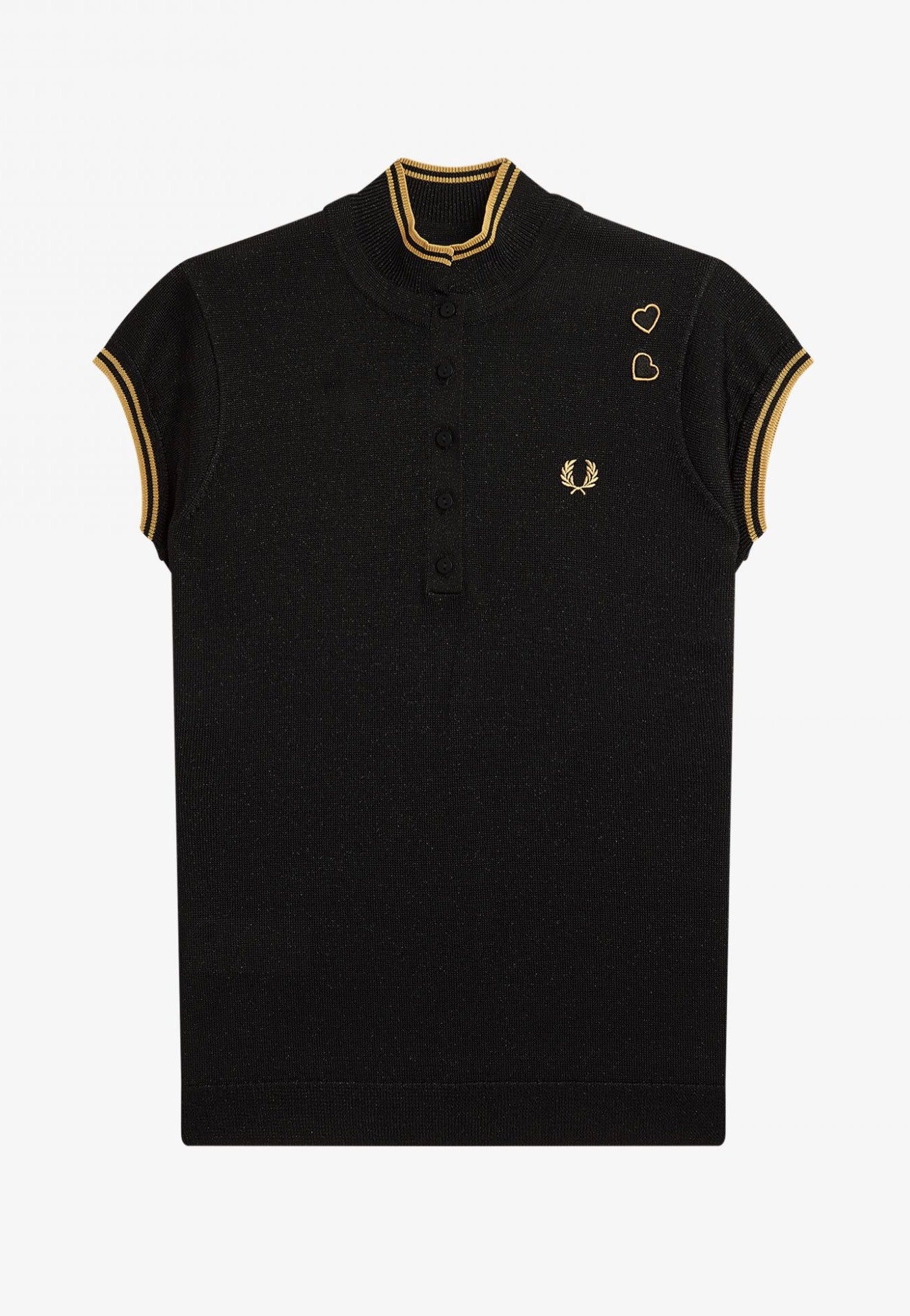 Fred Perry x Amy Winehouse - Metallic Knitted Black - Polo | Women-Image