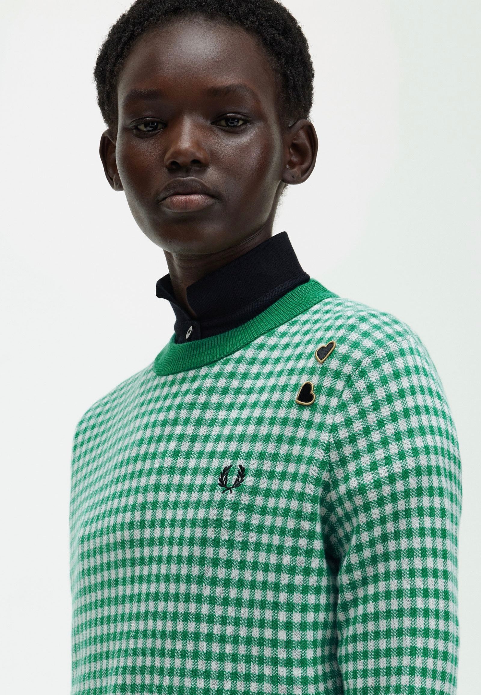 Fred Perry x Amy Winehouse - Gingham Fred Perry Green - Pullover | Women-Image