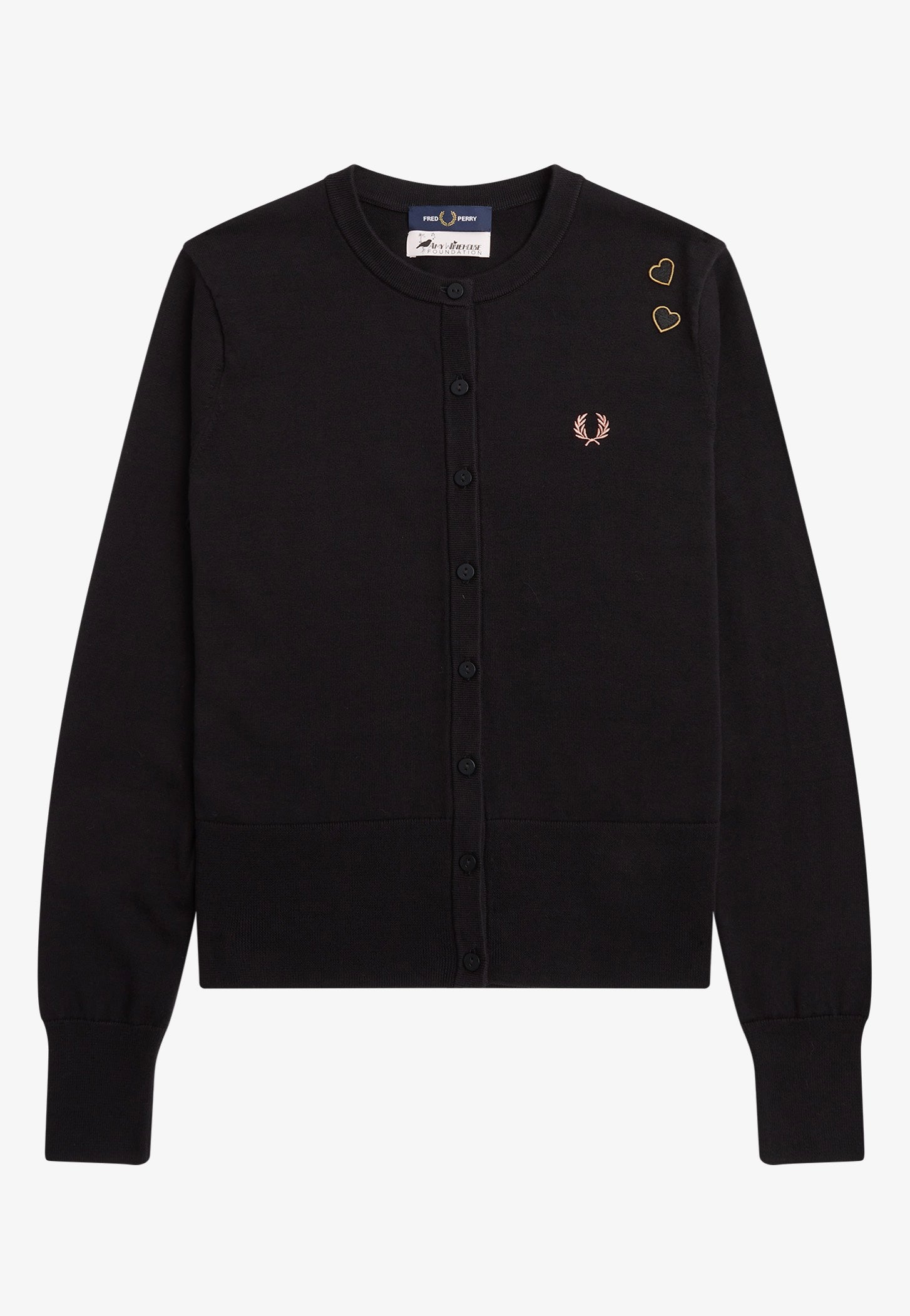 Fred Perry x Amy Winehouse - Button Though Black - Cardigan | Women-Image