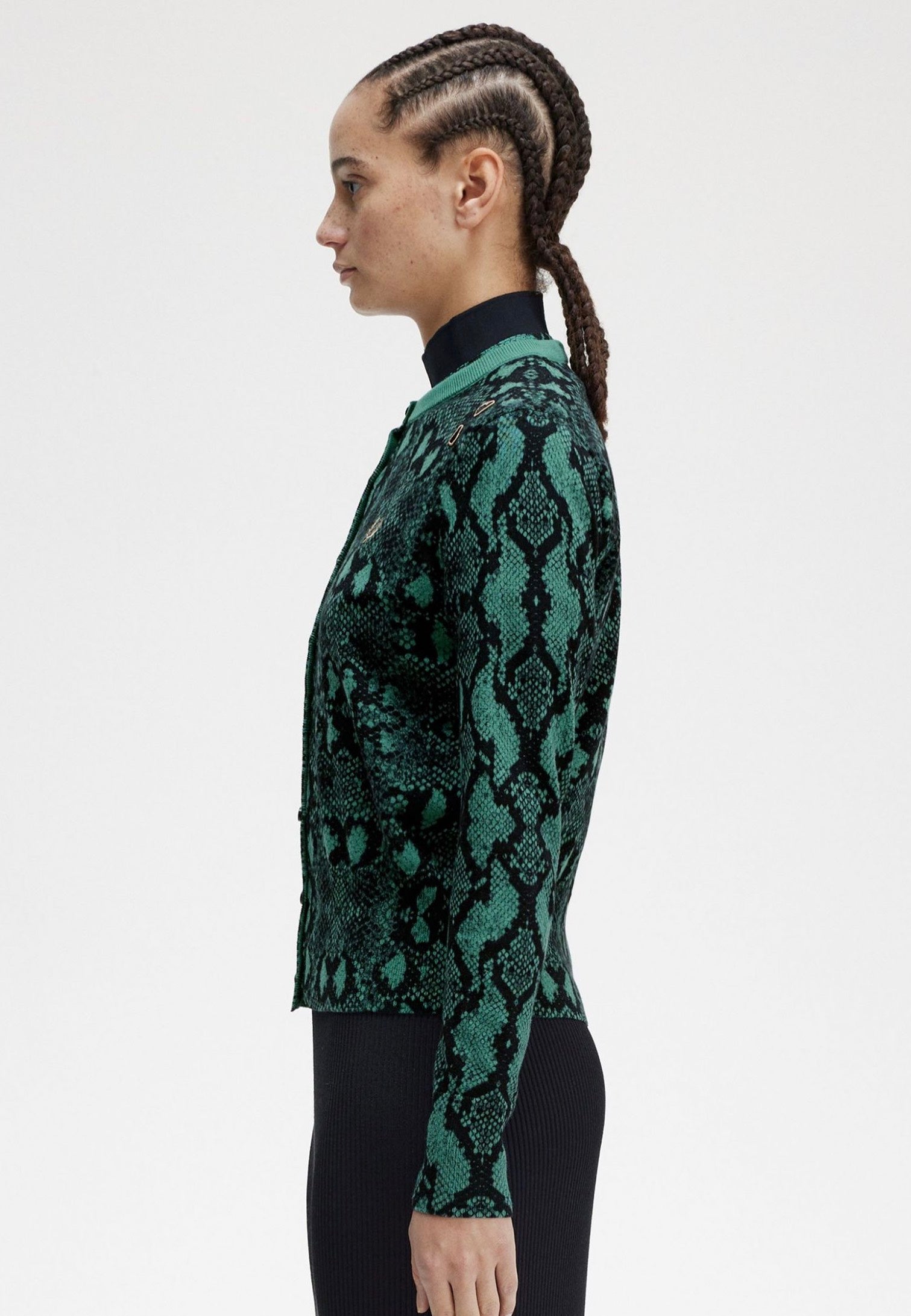 Fred Perry x Amy Winehouse - Snake Print Deep Mint - Cardigan | Women-Image