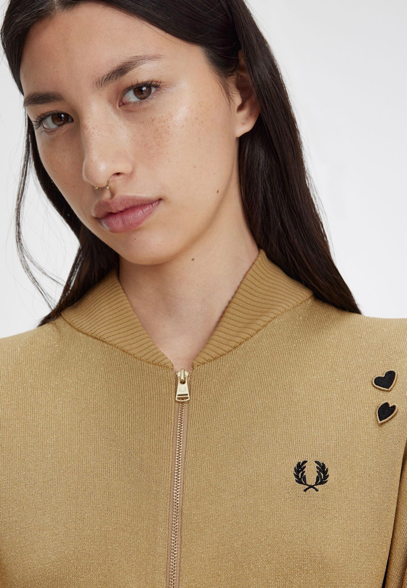 Fred Perry x Amy Winehouse - Metallic Knitted 1964 Gold - Jacket | Women-Image