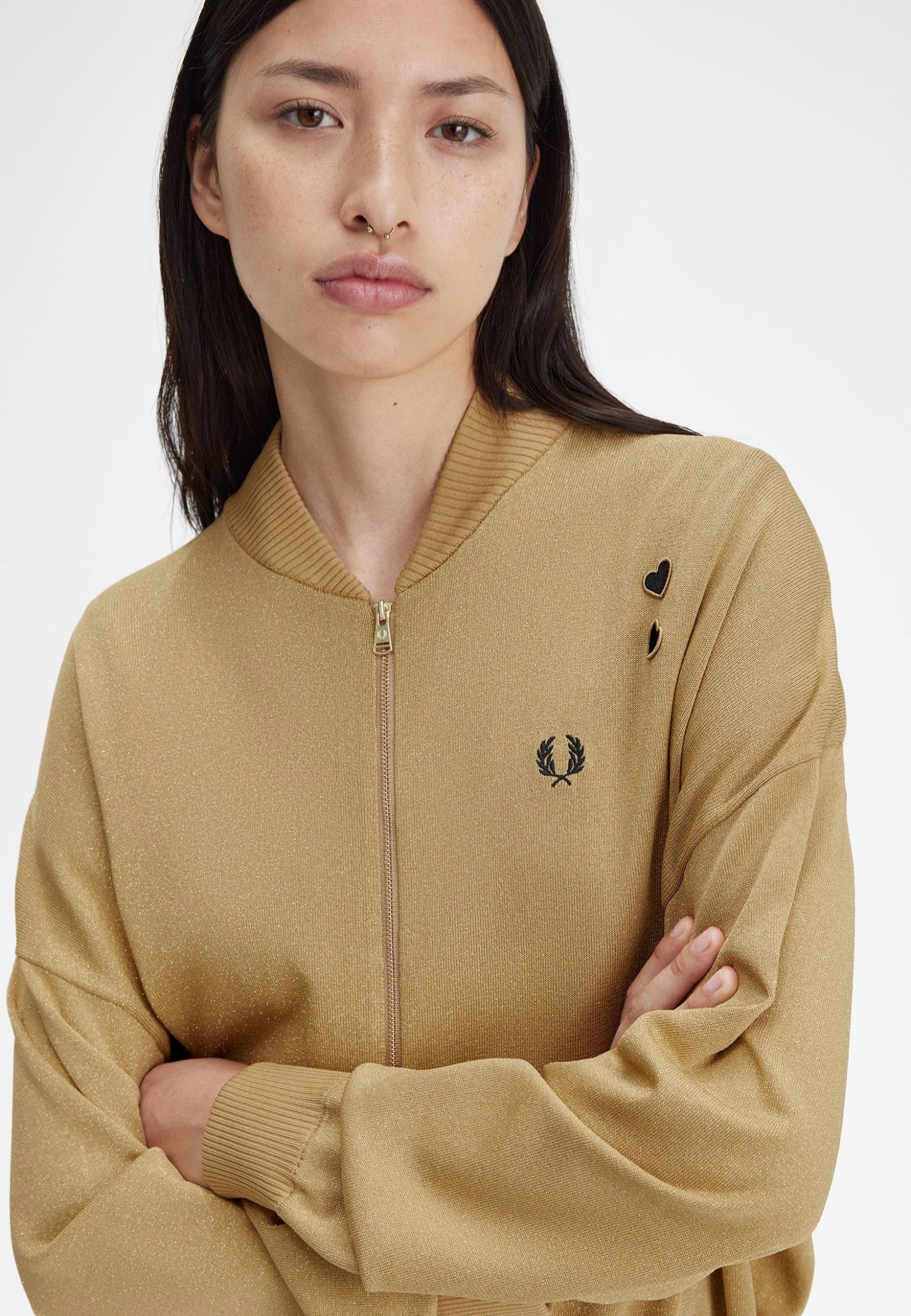 Fred Perry x Amy Winehouse - Metallic Knitted 1964 Gold - Jacket | Women-Image