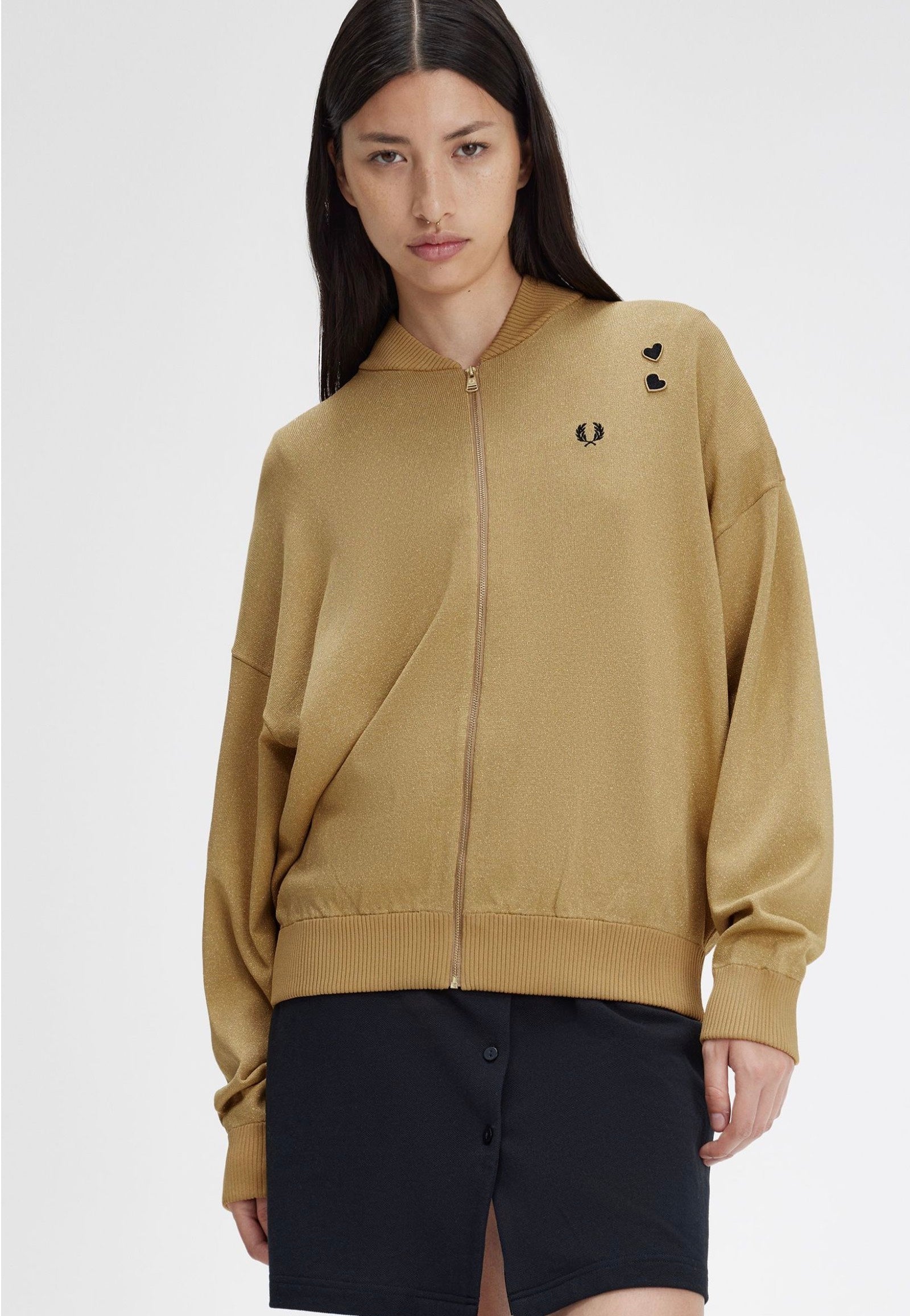 Fred Perry x Amy Winehouse - Metallic Knitted 1964 Gold - Jacket | Women-Image