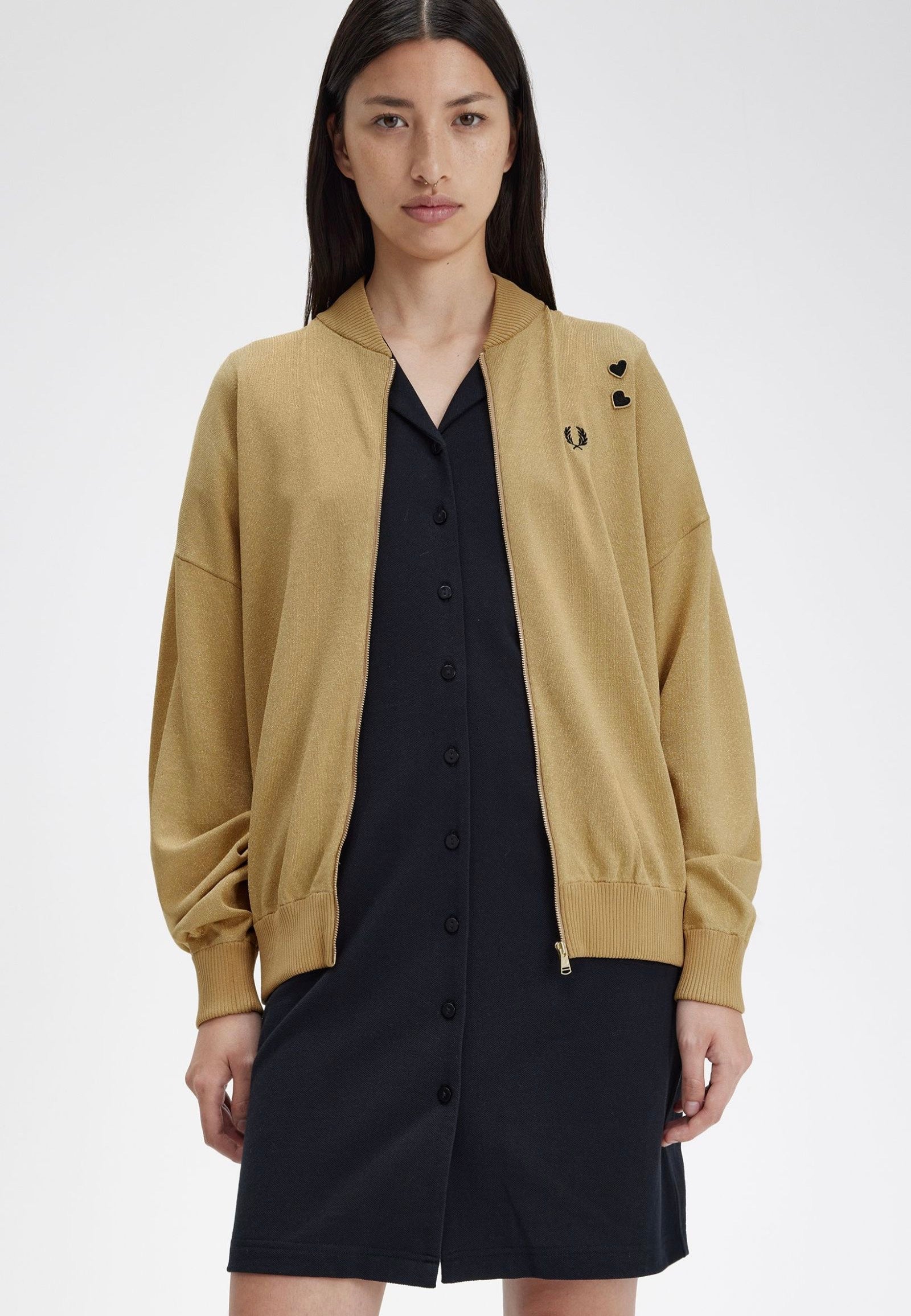 Fred Perry x Amy Winehouse - Metallic Knitted 1964 Gold - Jacket | Women-Image