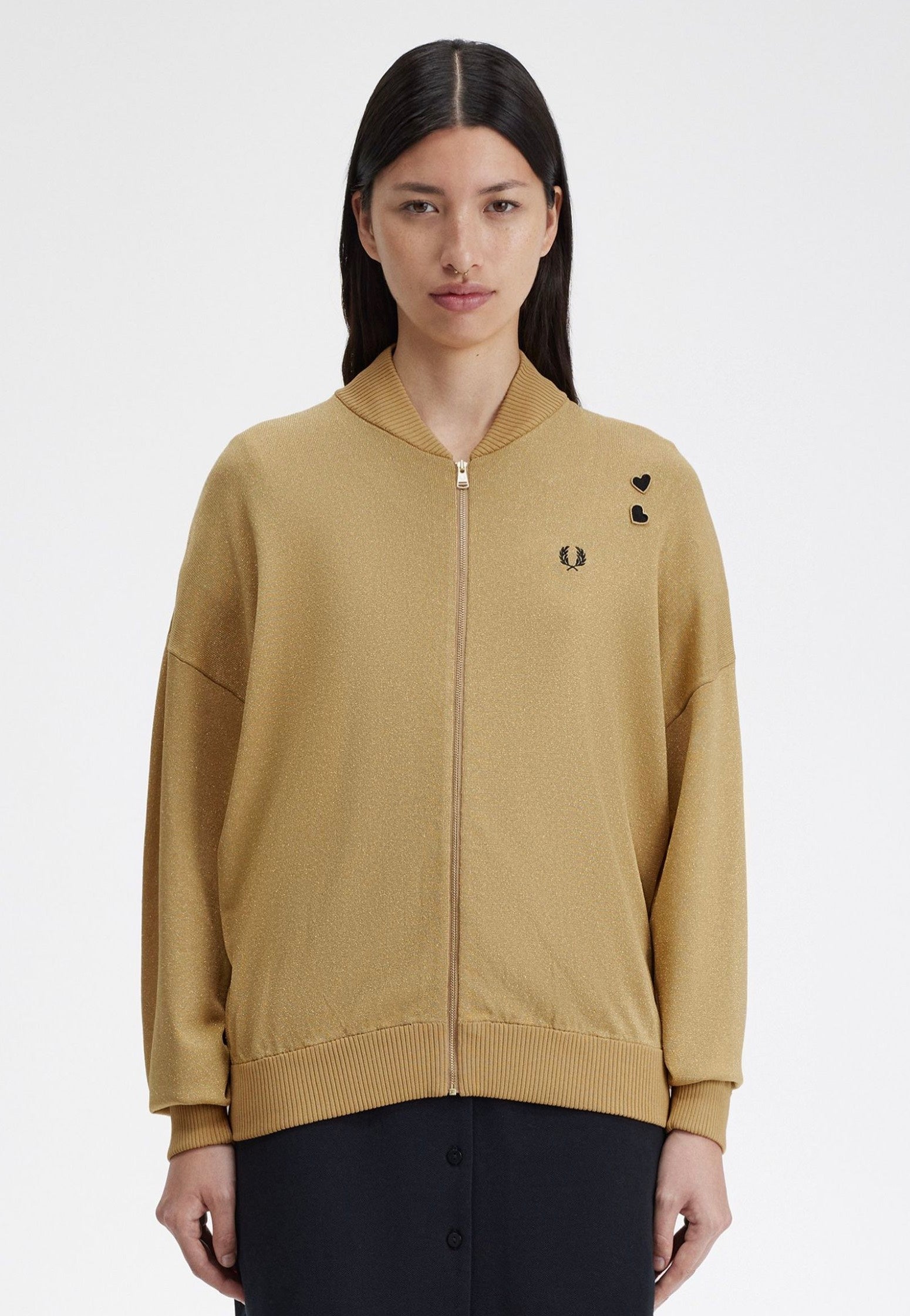 Fred Perry x Amy Winehouse - Metallic Knitted 1964 Gold - Jacket | Women-Image