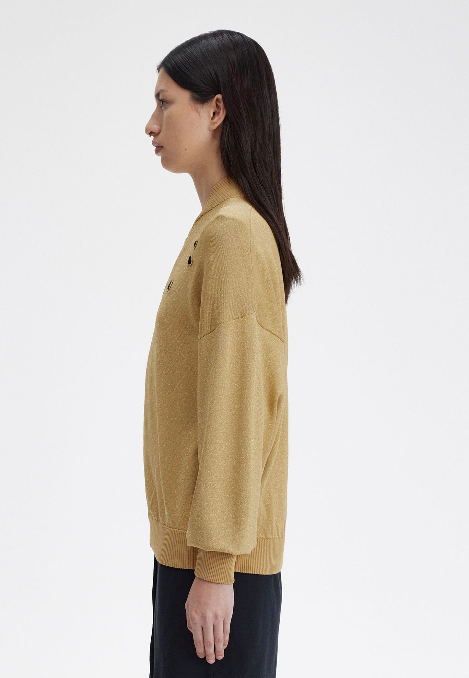 Fred Perry x Amy Winehouse - Metallic Knitted 1964 Gold - Jacket | Women-Image