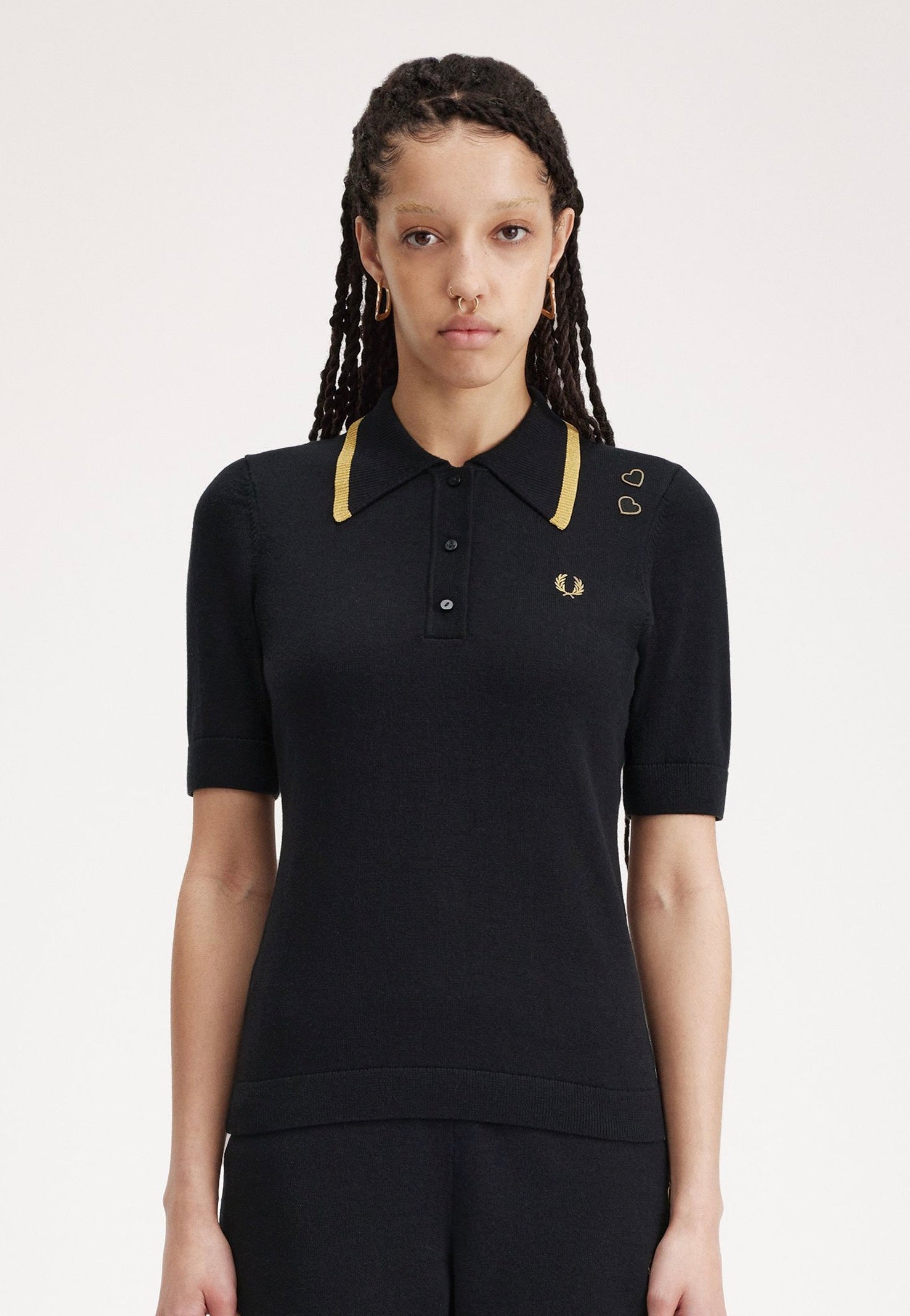 Fred Perry x Amy Winehouse - Knitted Black - Polo | Women-Image