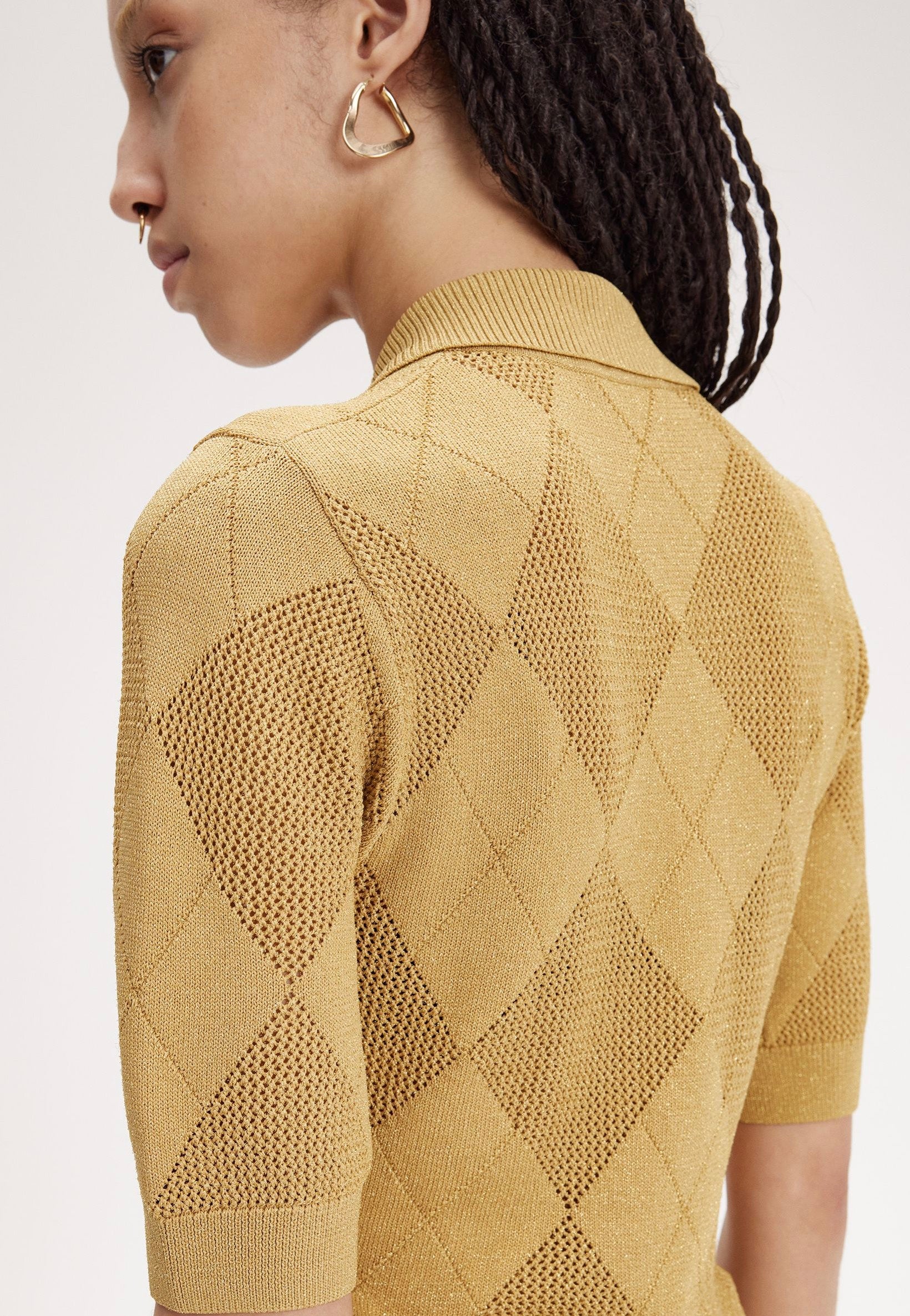 Fred Perry x Amy Winehouse - Argyle Knitted 1964 Gold - Polo | Women-Image