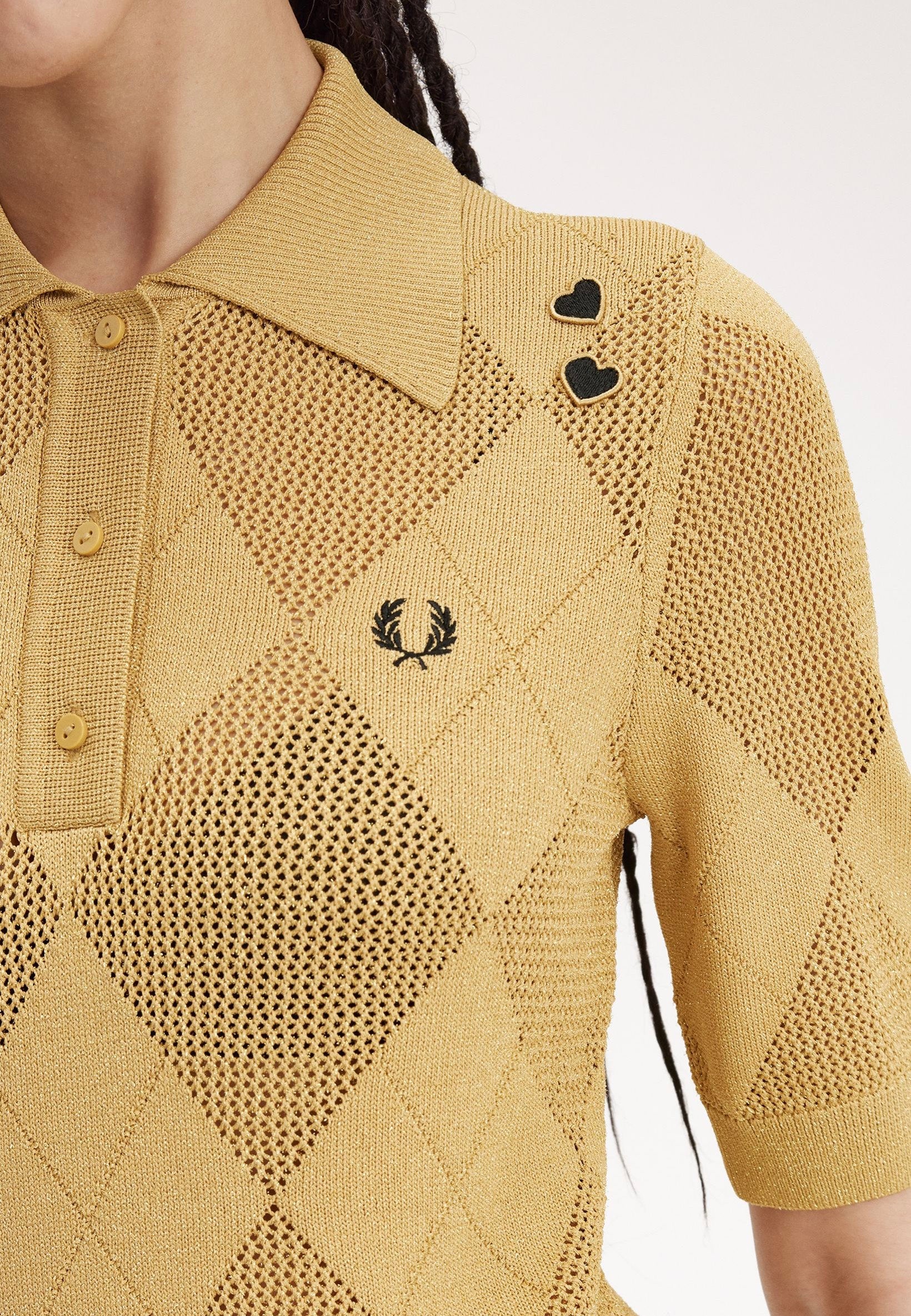 Fred Perry x Amy Winehouse - Argyle Knitted 1964 Gold - Polo | Women-Image