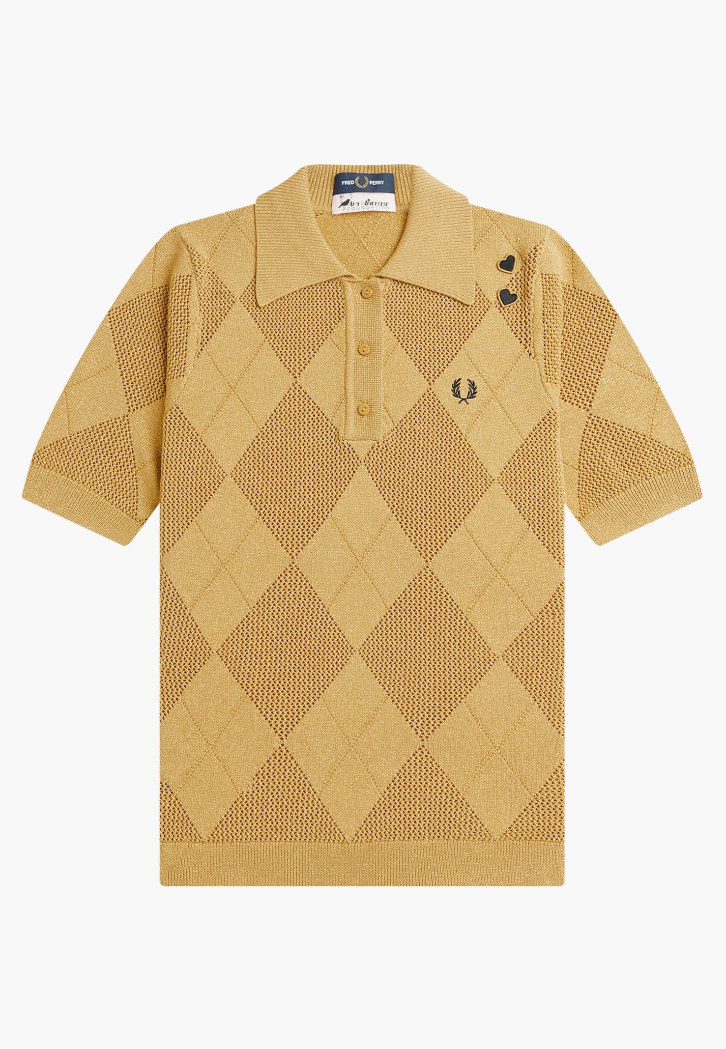 Fred Perry x Amy Winehouse - Argyle Knitted 1964 Gold - Polo | Women-Image