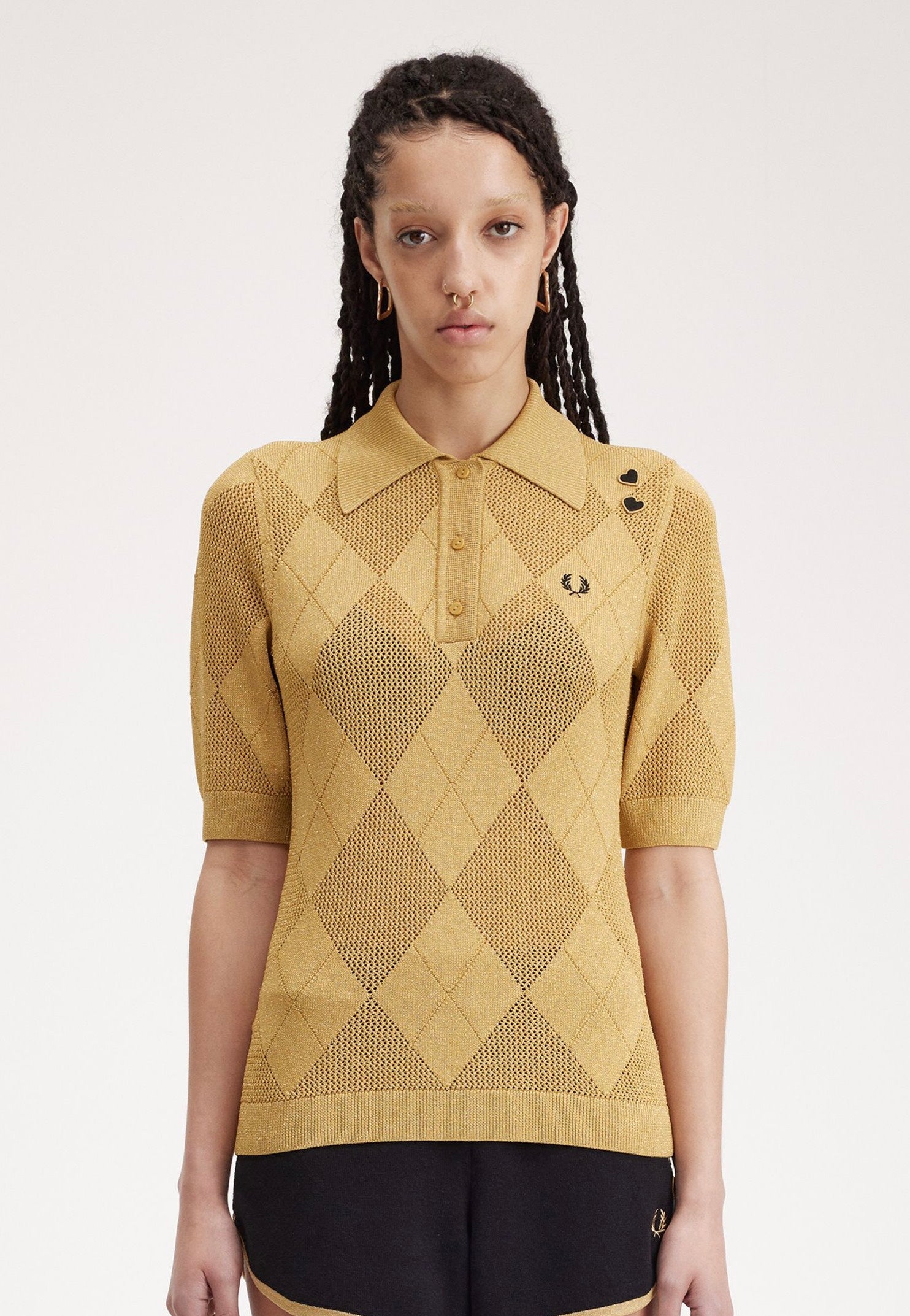 Fred Perry x Amy Winehouse - Argyle Knitted 1964 Gold - Polo | Women-Image