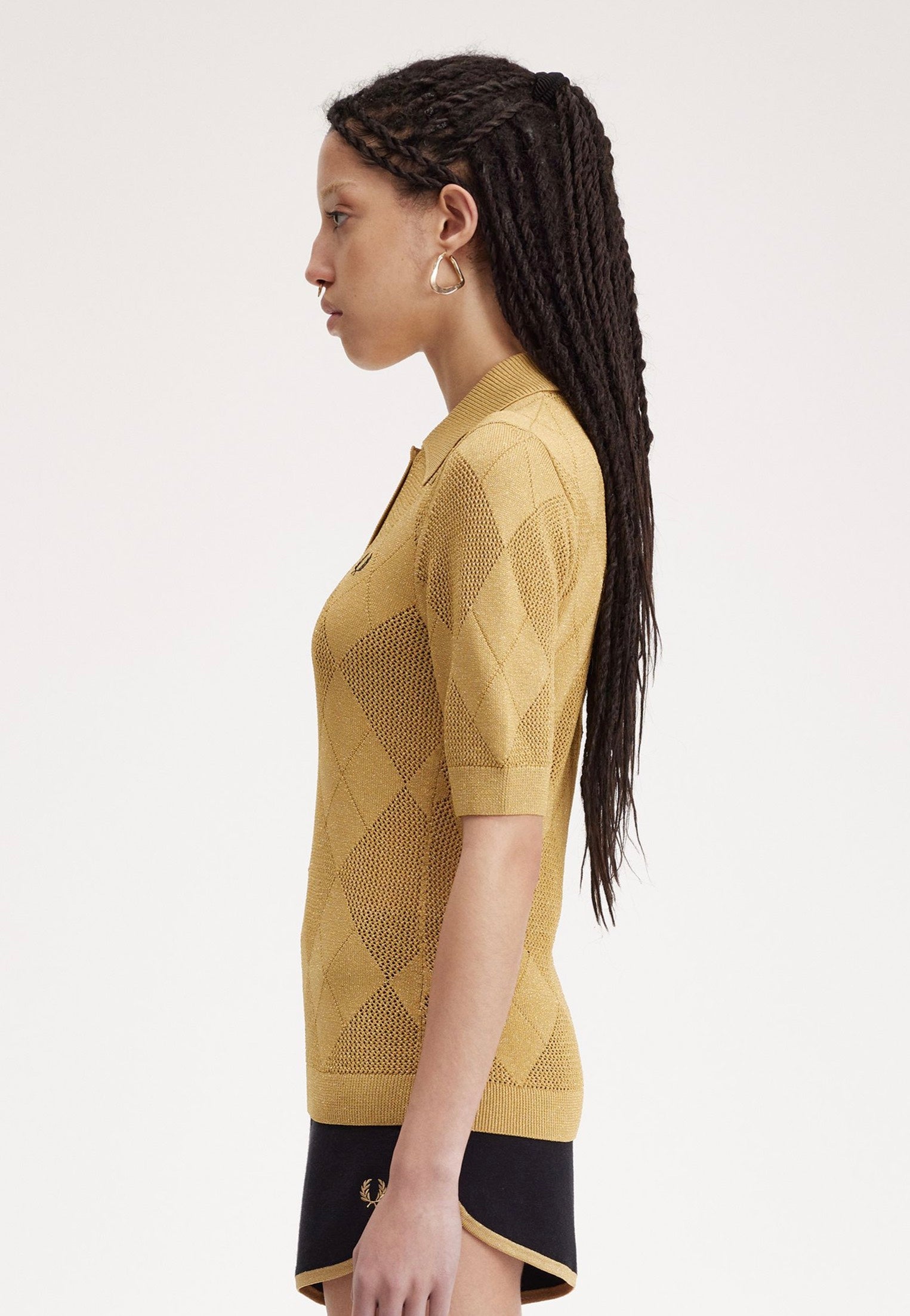 Fred Perry x Amy Winehouse - Argyle Knitted 1964 Gold - Polo | Women-Image