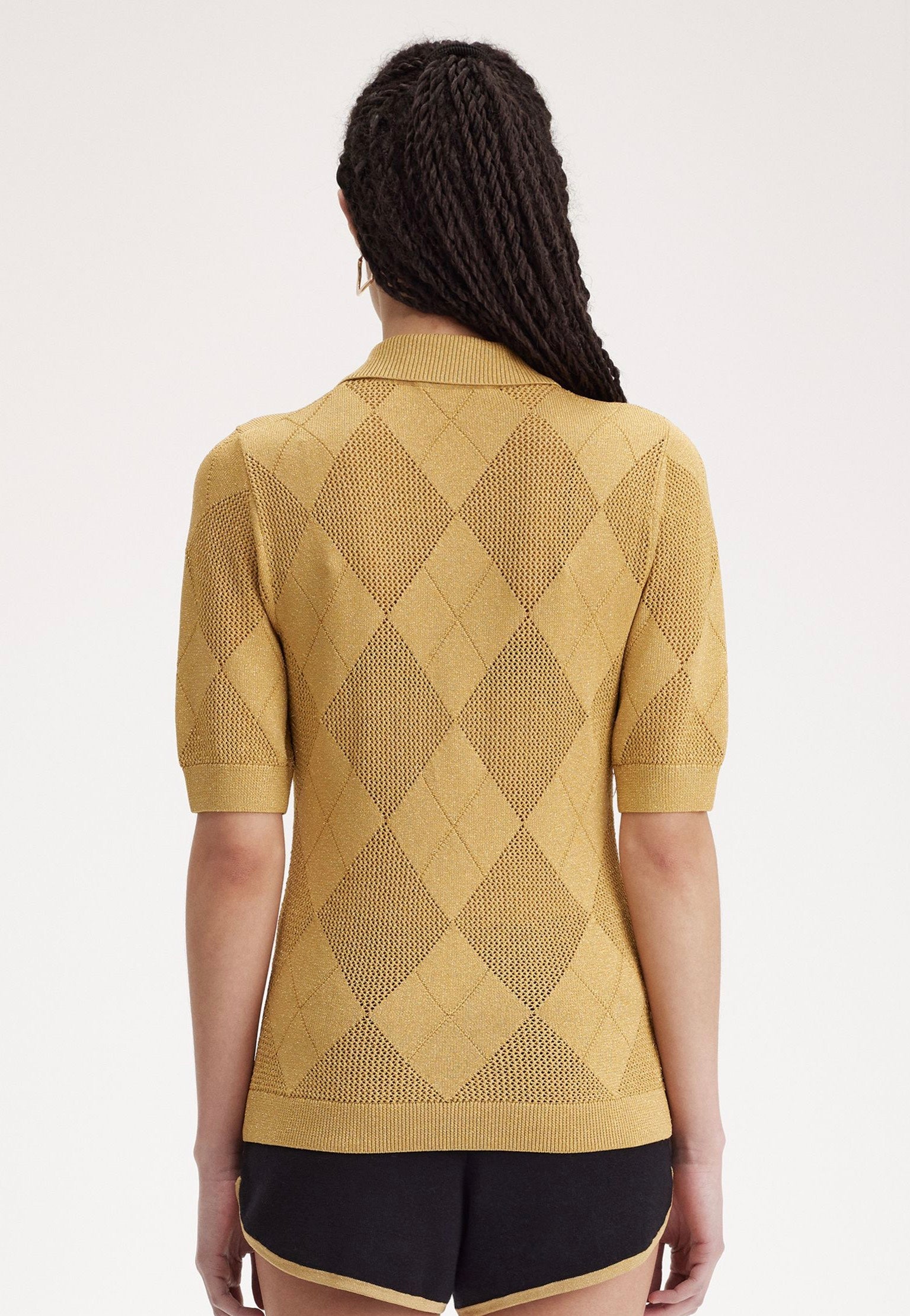 Fred Perry x Amy Winehouse - Argyle Knitted 1964 Gold - Polo | Women-Image