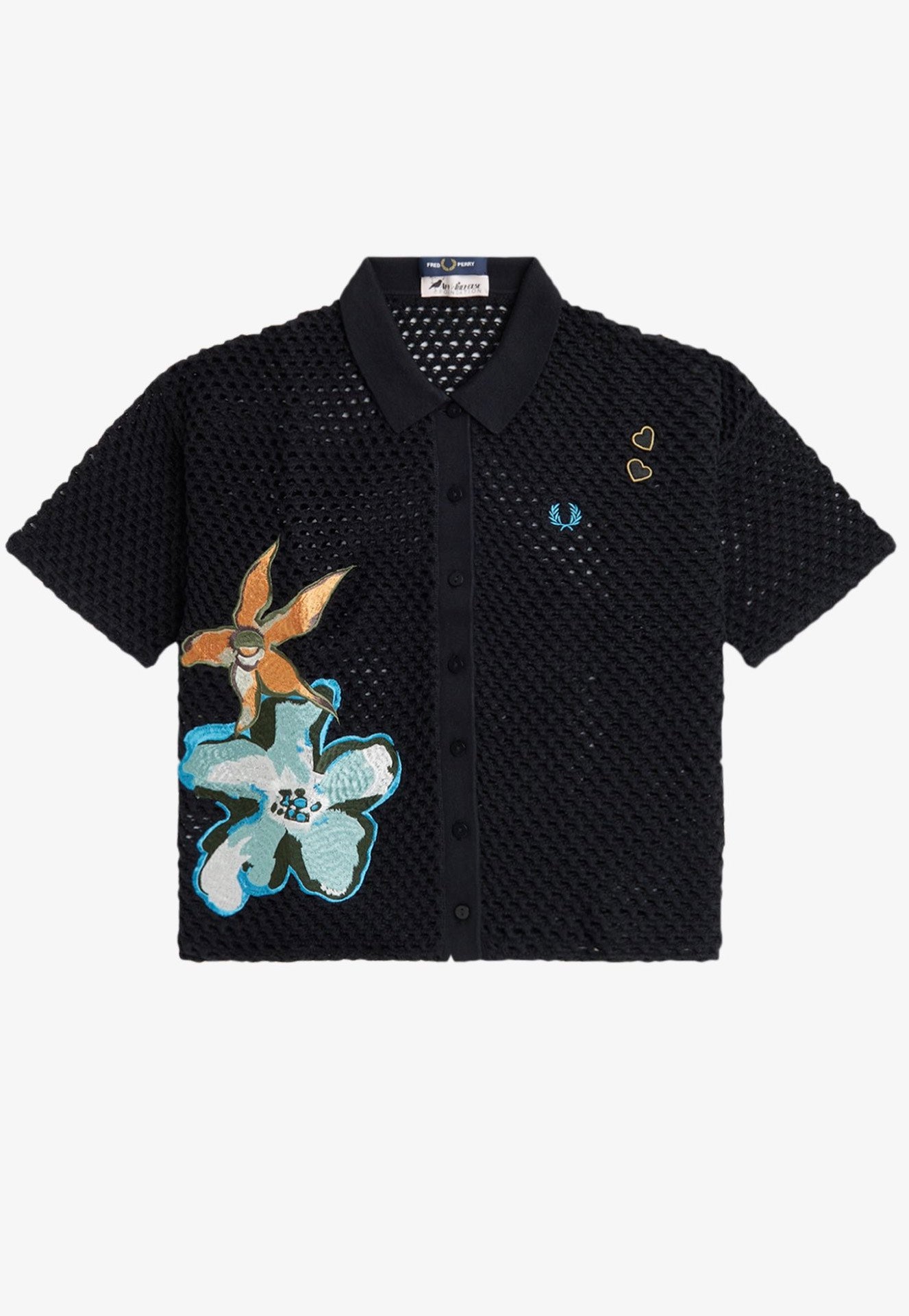 Fred Perry x Amy Winehouse - Embroidered Open Knit Black - Shirt | Women-Image