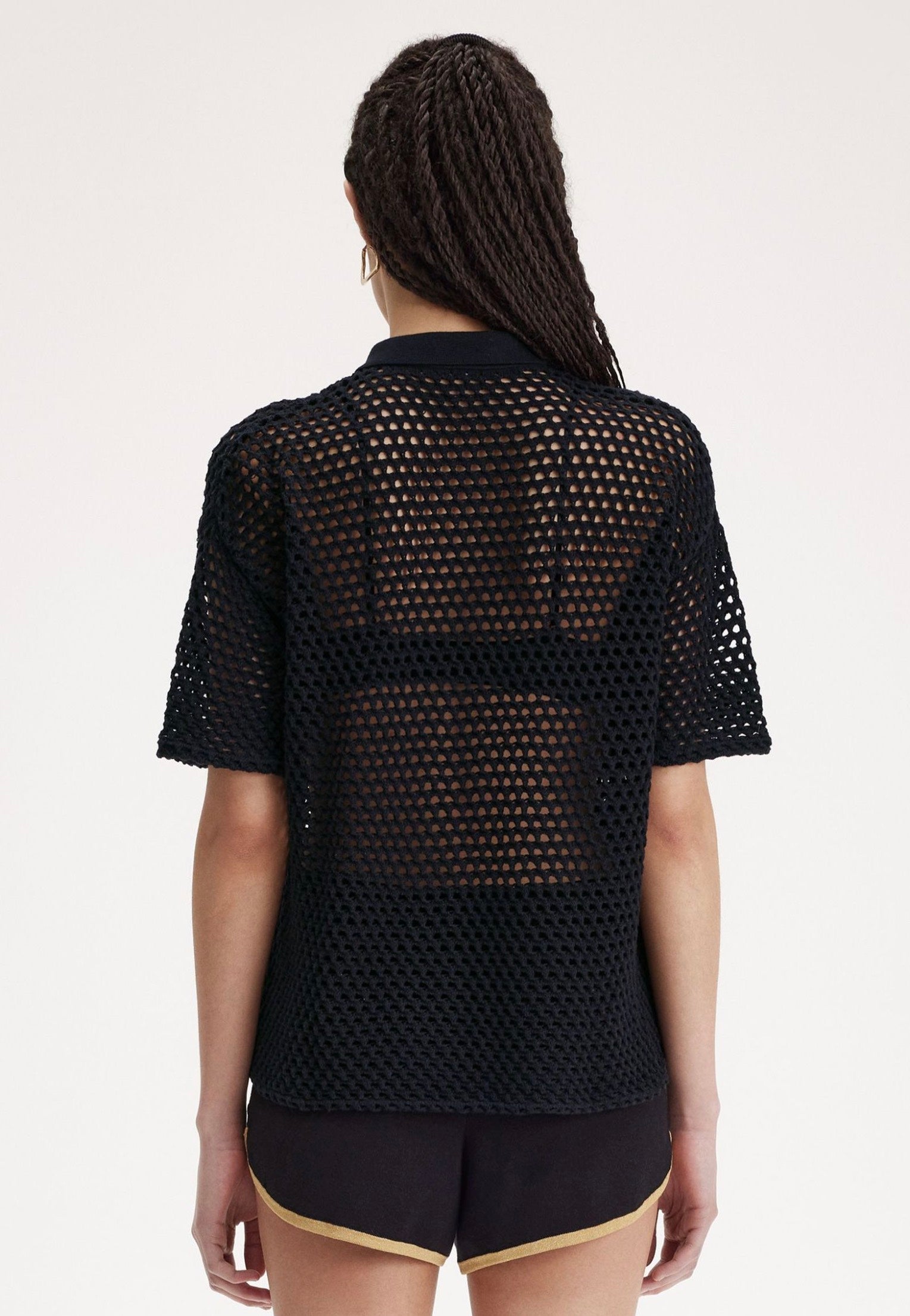 Fred Perry x Amy Winehouse - Embroidered Open Knit Black - Shirt | Women-Image