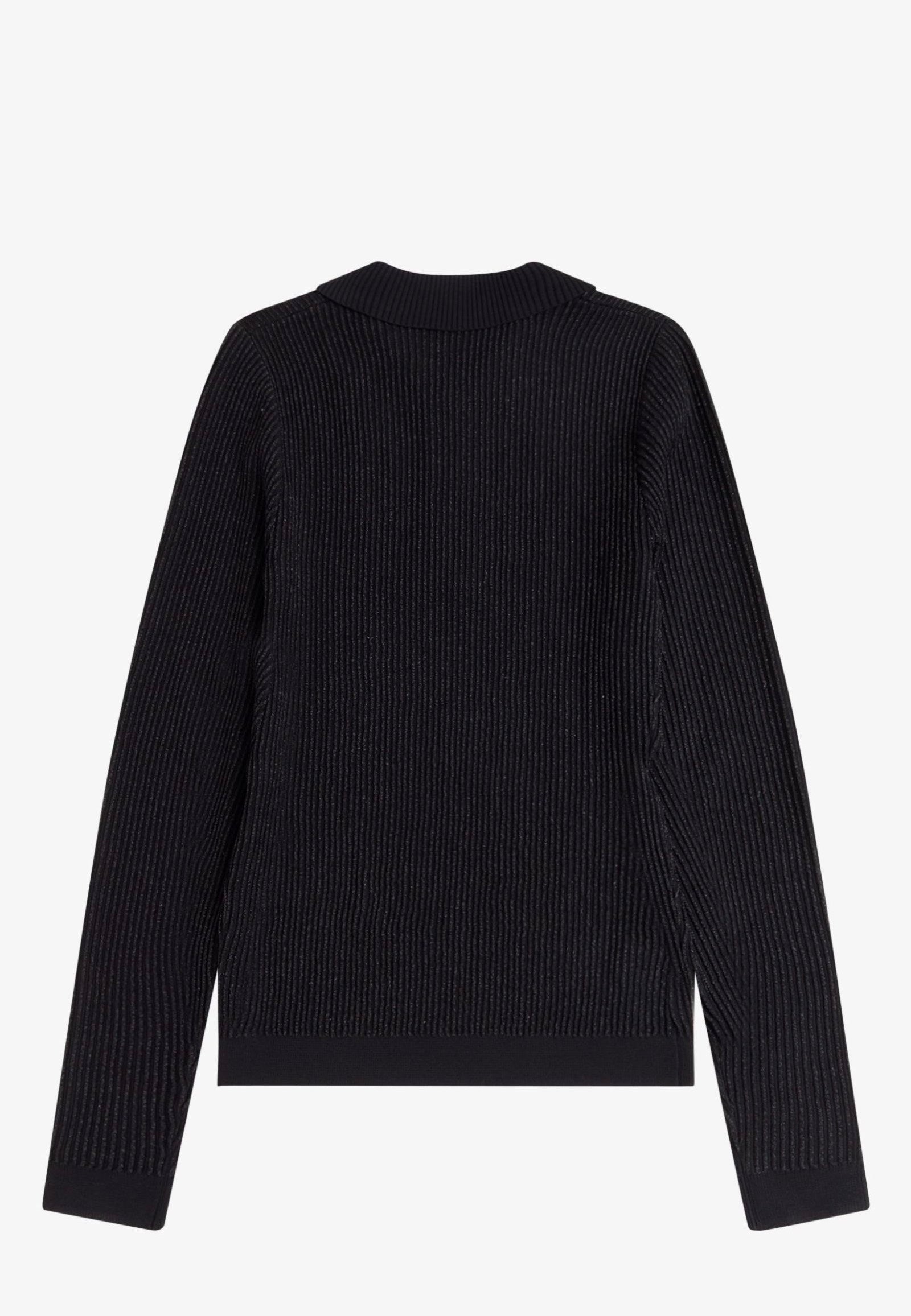 Fred Perry x Amy Winehouse - Metallic Ribbed Knitted Black - Longsleeve | Women-Image