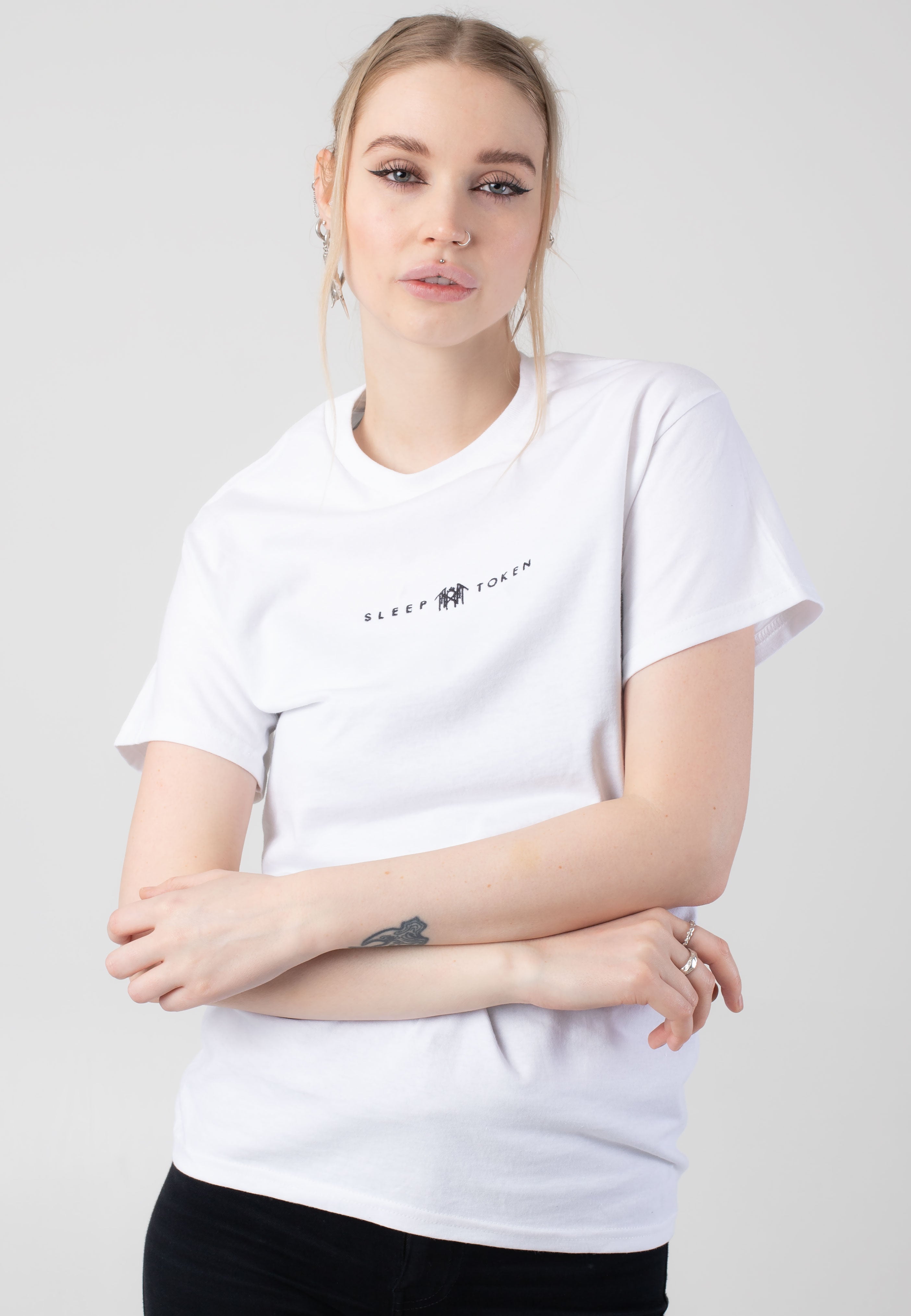 Sleep Token - Small Logo Embroidered White - T-Shirt | Women-Image