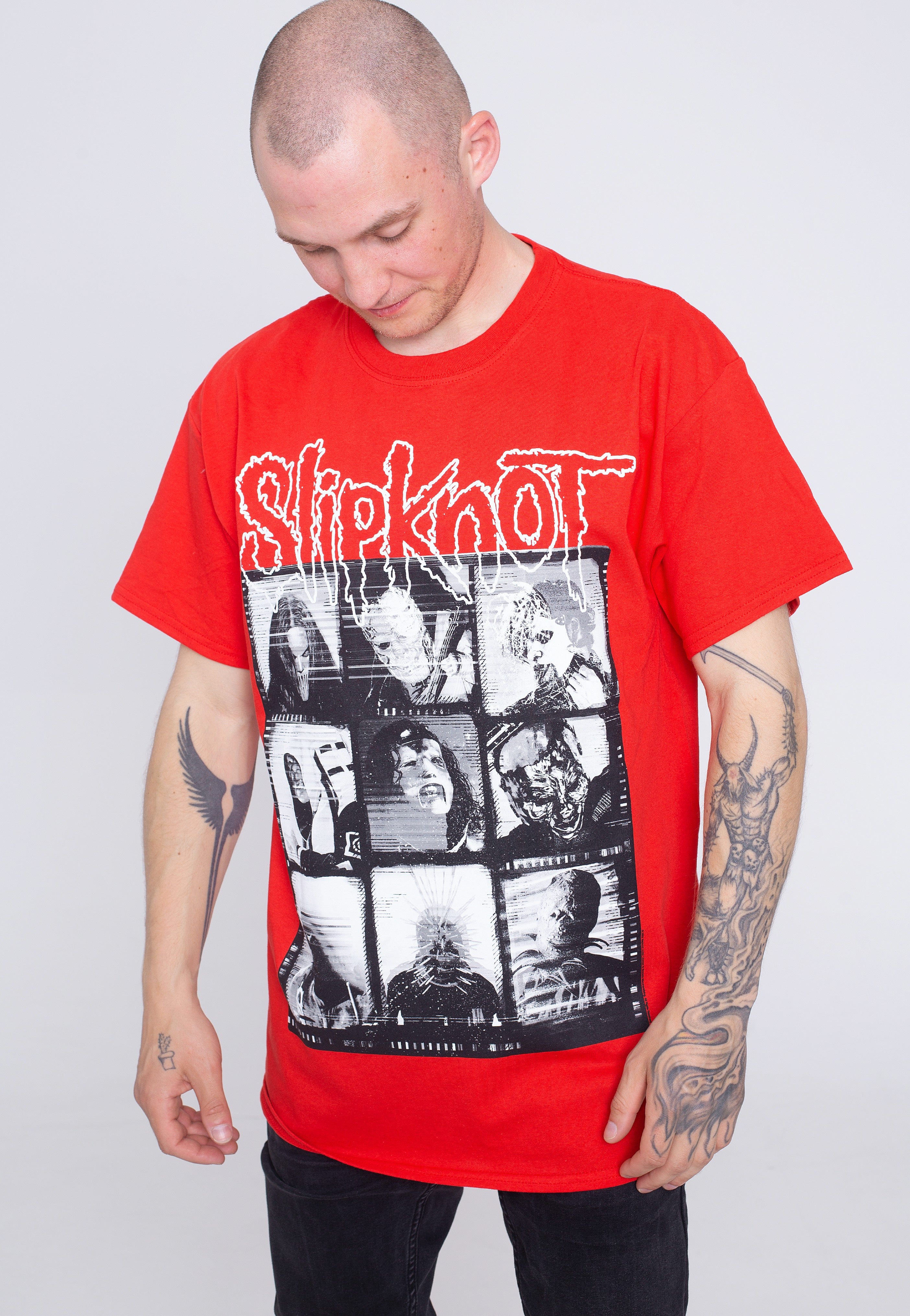 Slipknot - Grid Photo Red - T-Shirt | Men-Image