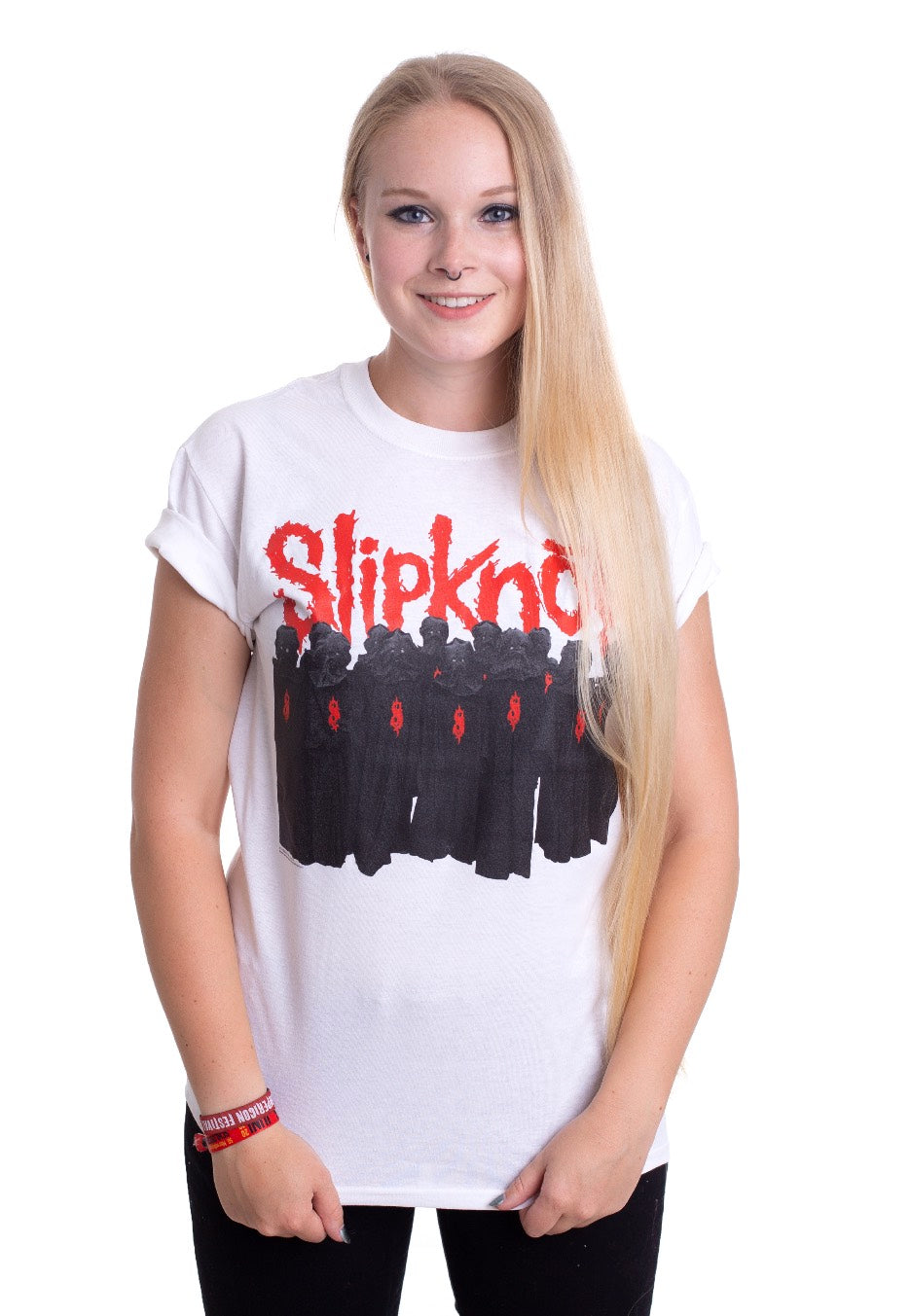 Slipknot - WANYK Black Figures White - T-Shirt | Women-Image