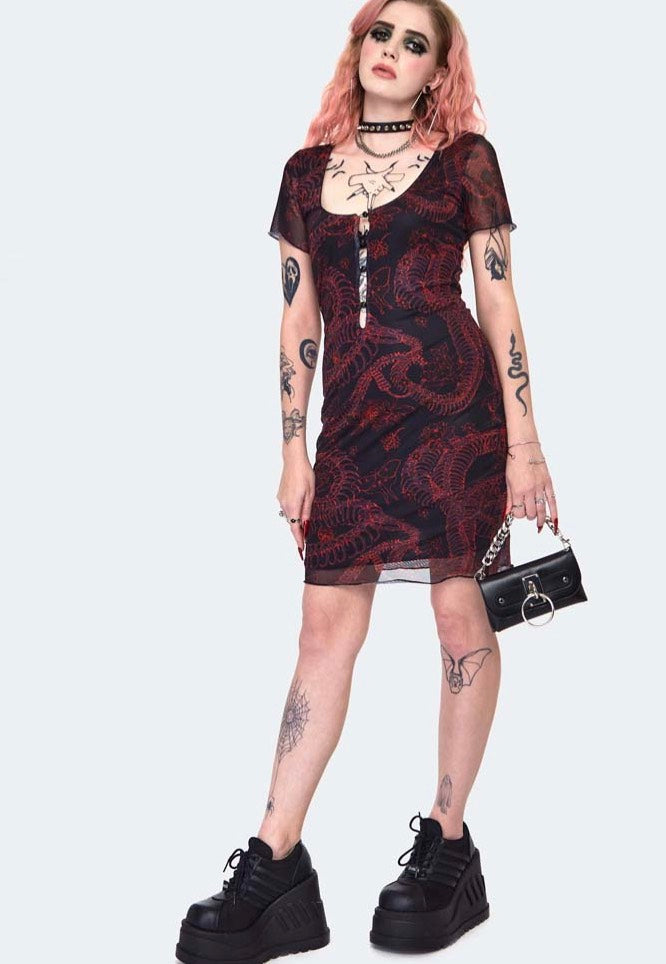 Jawbreaker - Snake Skeleton Mini Multi - Dress | Women-Image