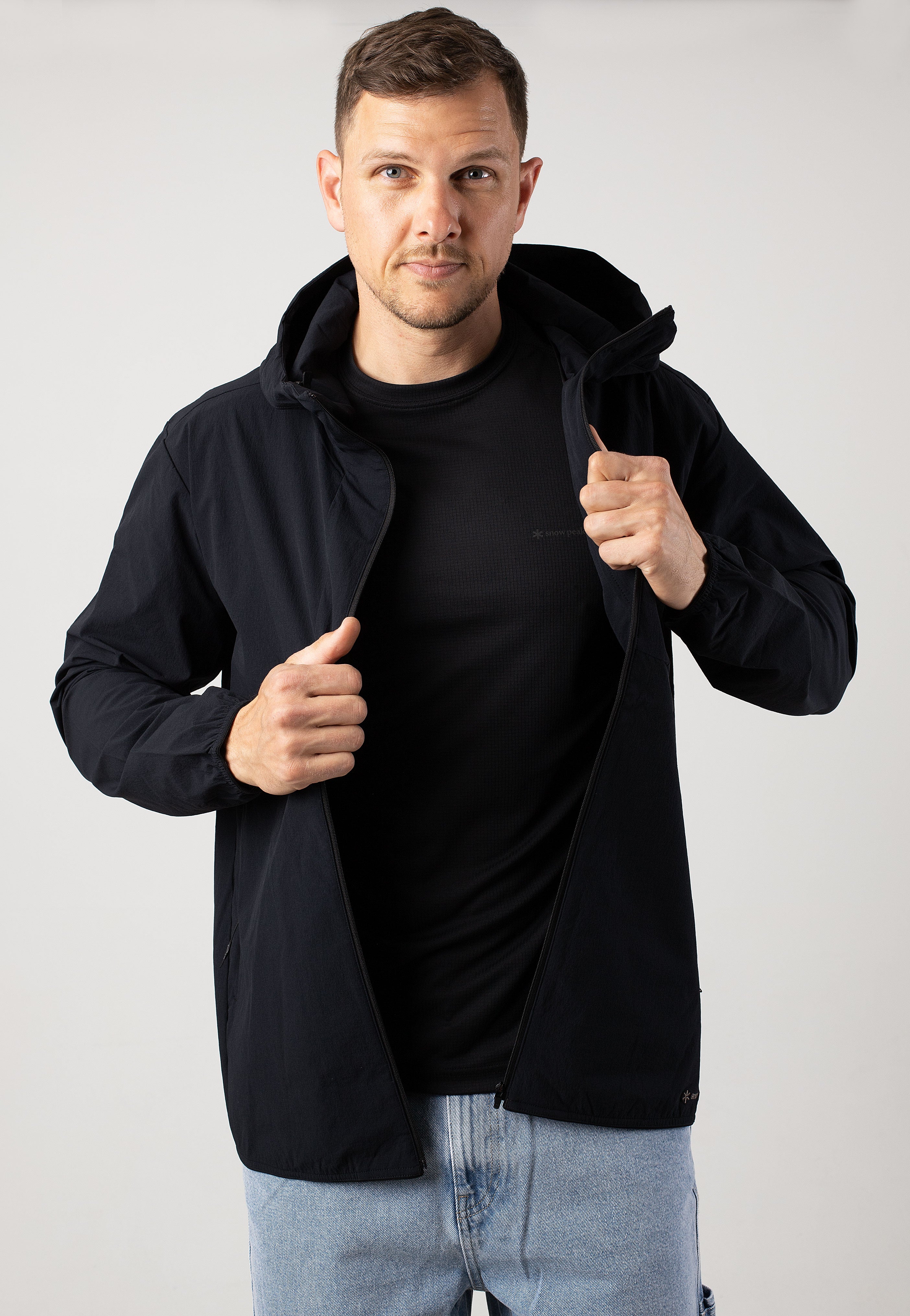 Snow Peak - Active Comfort Zip Up Black - Jacket | Men-Image