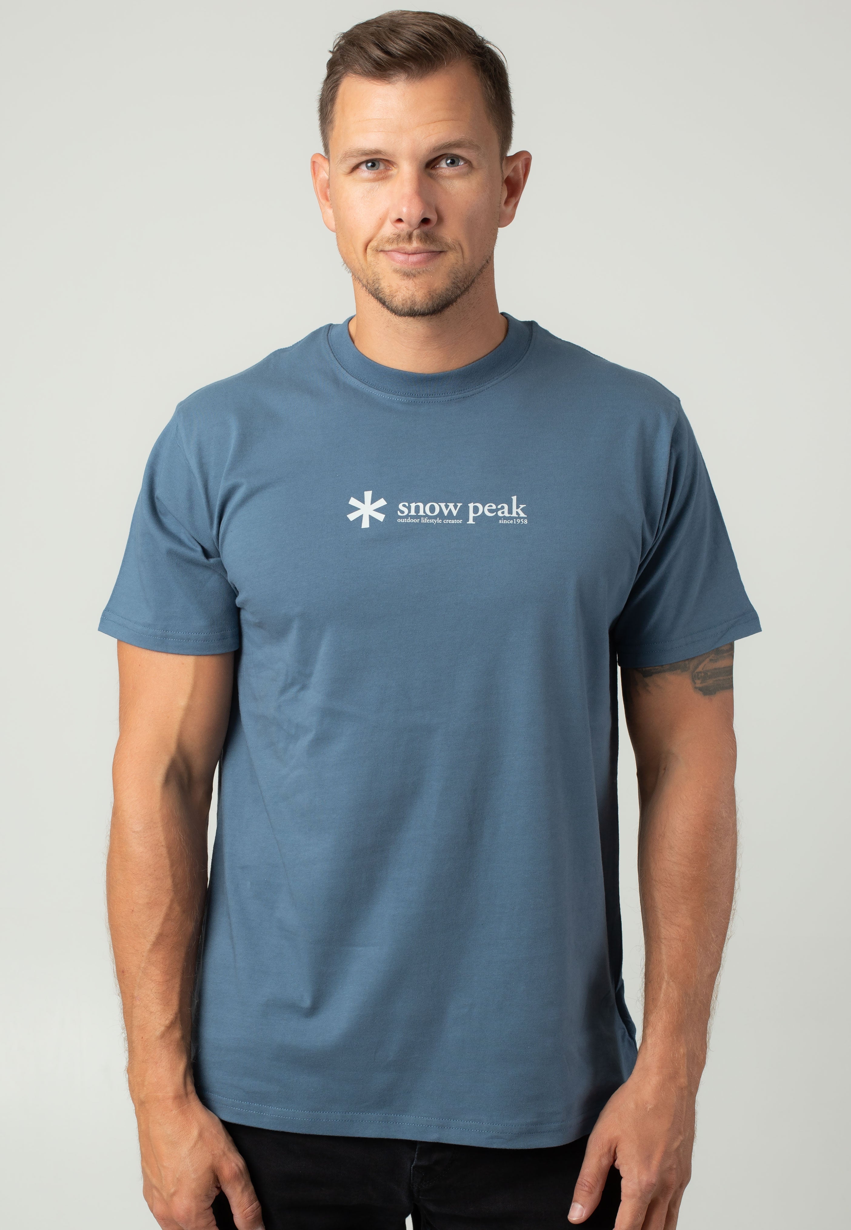 Snow Peak - Soft Cotton Logo Slateblue - T-Shirt | Men-Image