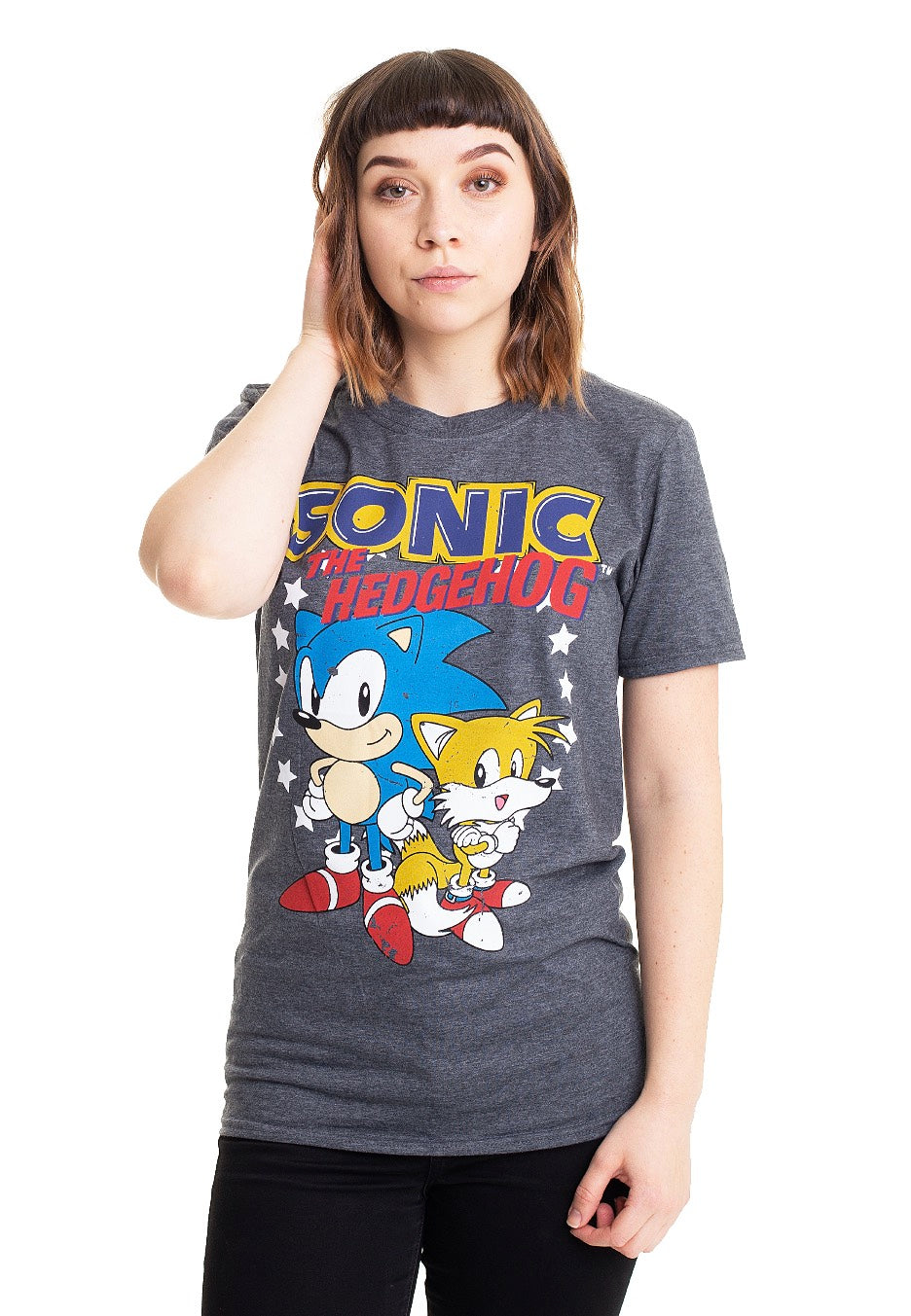 Sonic The Hedgehog - Sonic & Tails Grey - T-Shirt | Women-Image