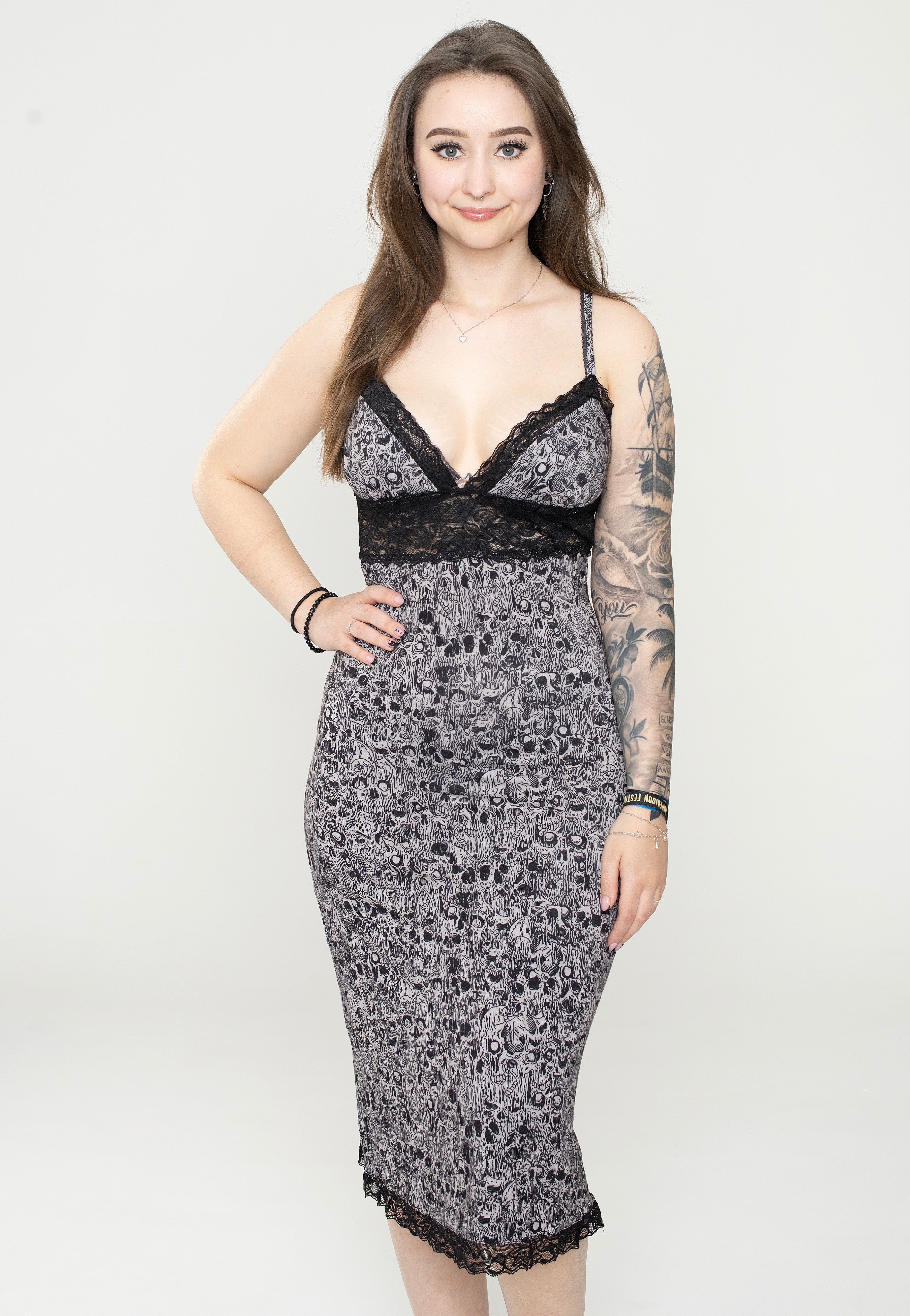 Sourpuss Clothing - Melting Skulls Slip Away - Dress | Women-Image