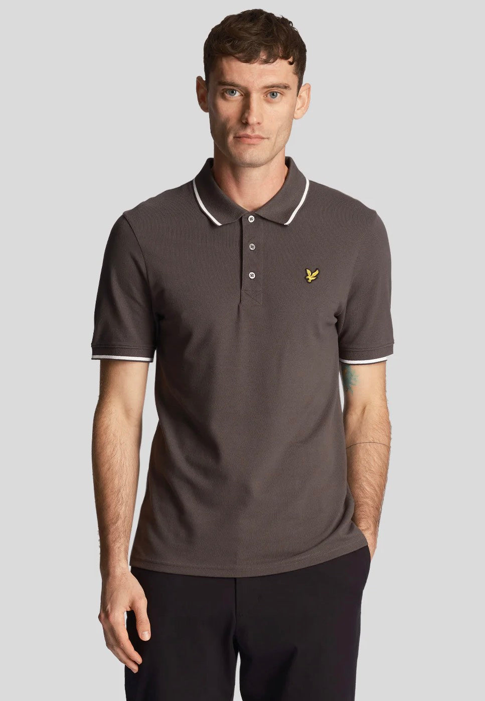 Lyle & Scott - Tipped Gun Metal/White - Polo | Men-Image