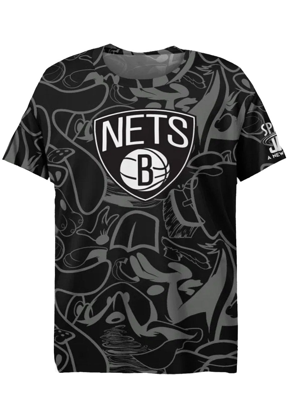 Space Jam - Brooklyn Nets: Team In The Paint Grey - T-Shirt | Neutral-Image