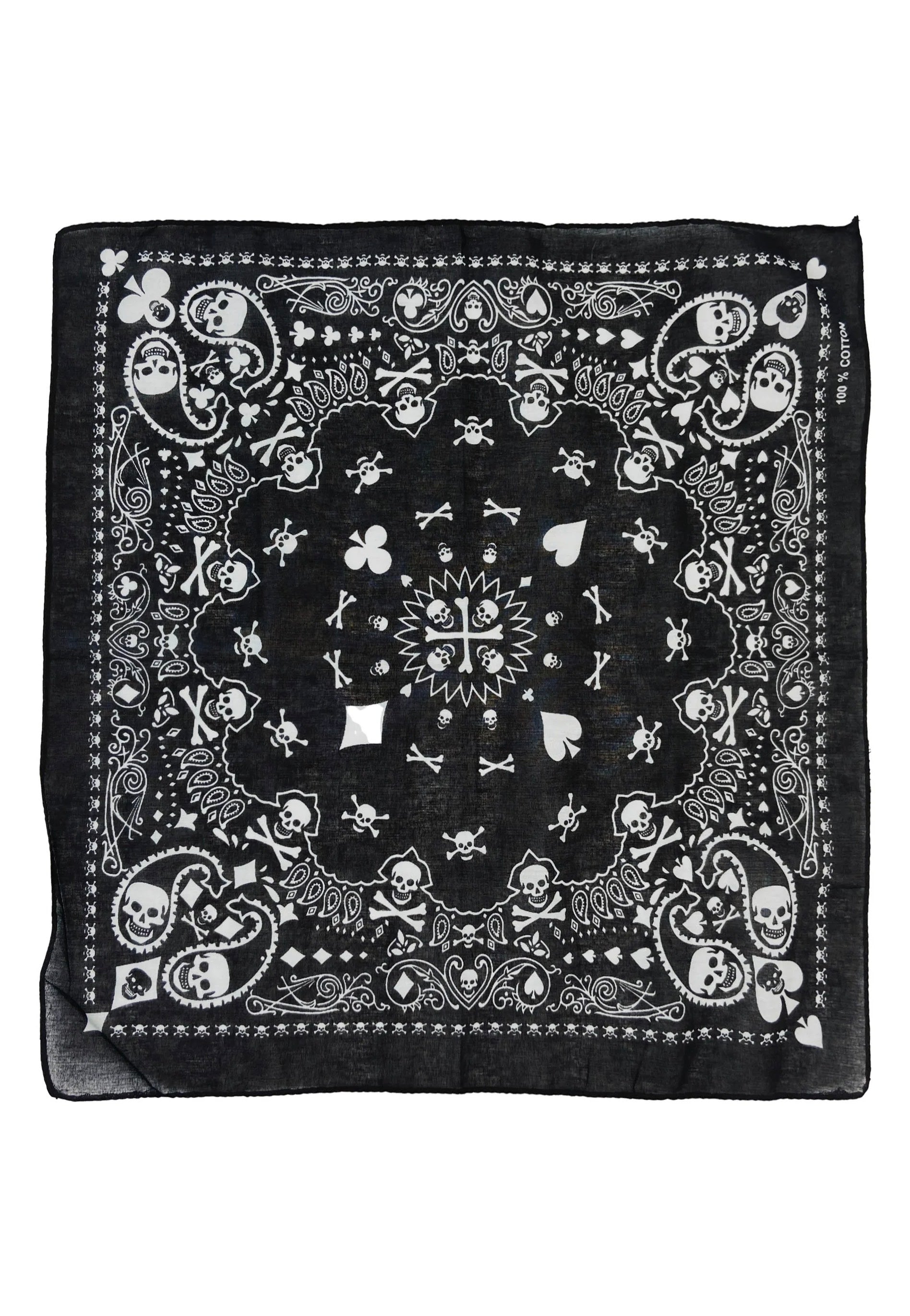 Pamela Mann - Hearts And Spades Black And White - Bandana | Neutral-Image