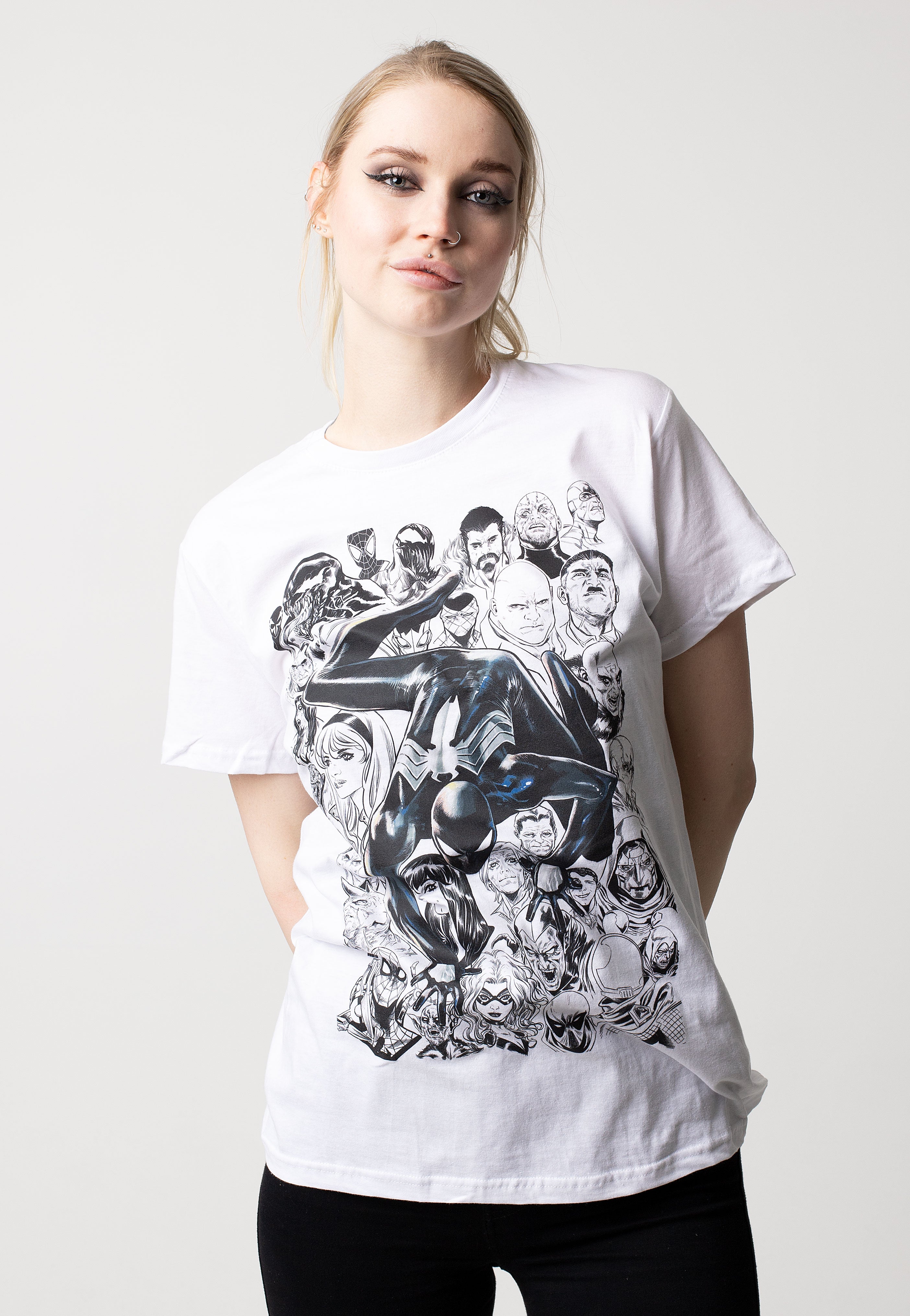 Spider-Man - Black Suit Spider White - T-Shirt | Women-Image