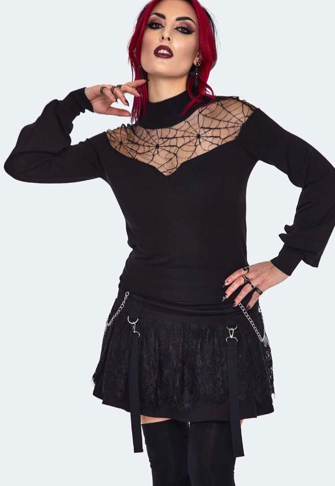 Jawbreaker - Spiderweb Lace Black - Pullover | Women-Image